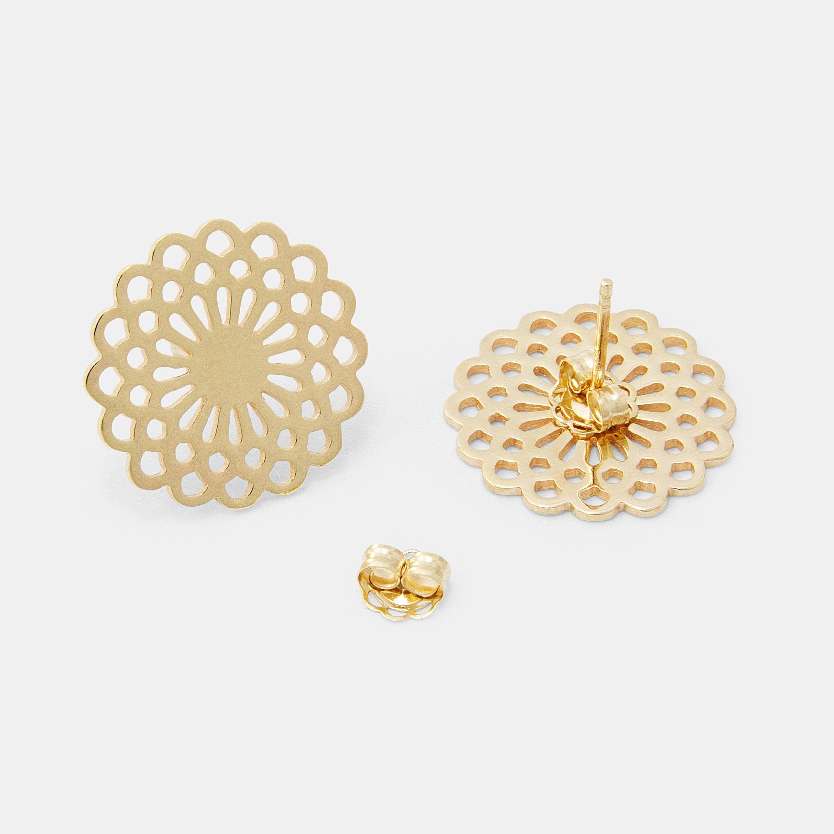 Dahlia solid gold stud earrings - Simone Walsh Jewellery Australia