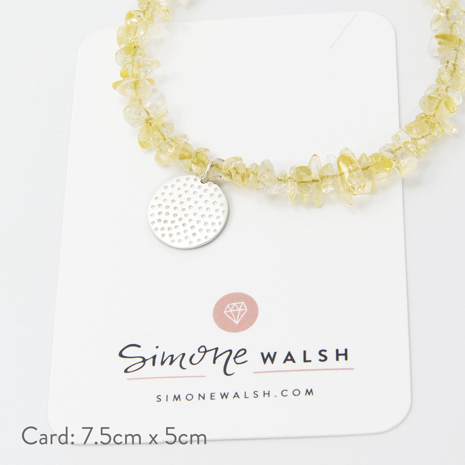 Dots texture on citrine beaded bracelet - Simone Walsh Jewellery Australia
