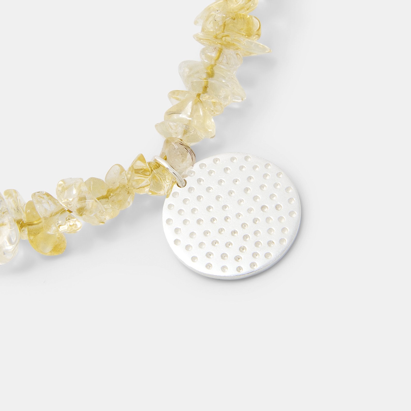 Dots texture on citrine beaded bracelet - Simone Walsh Jewellery Australia