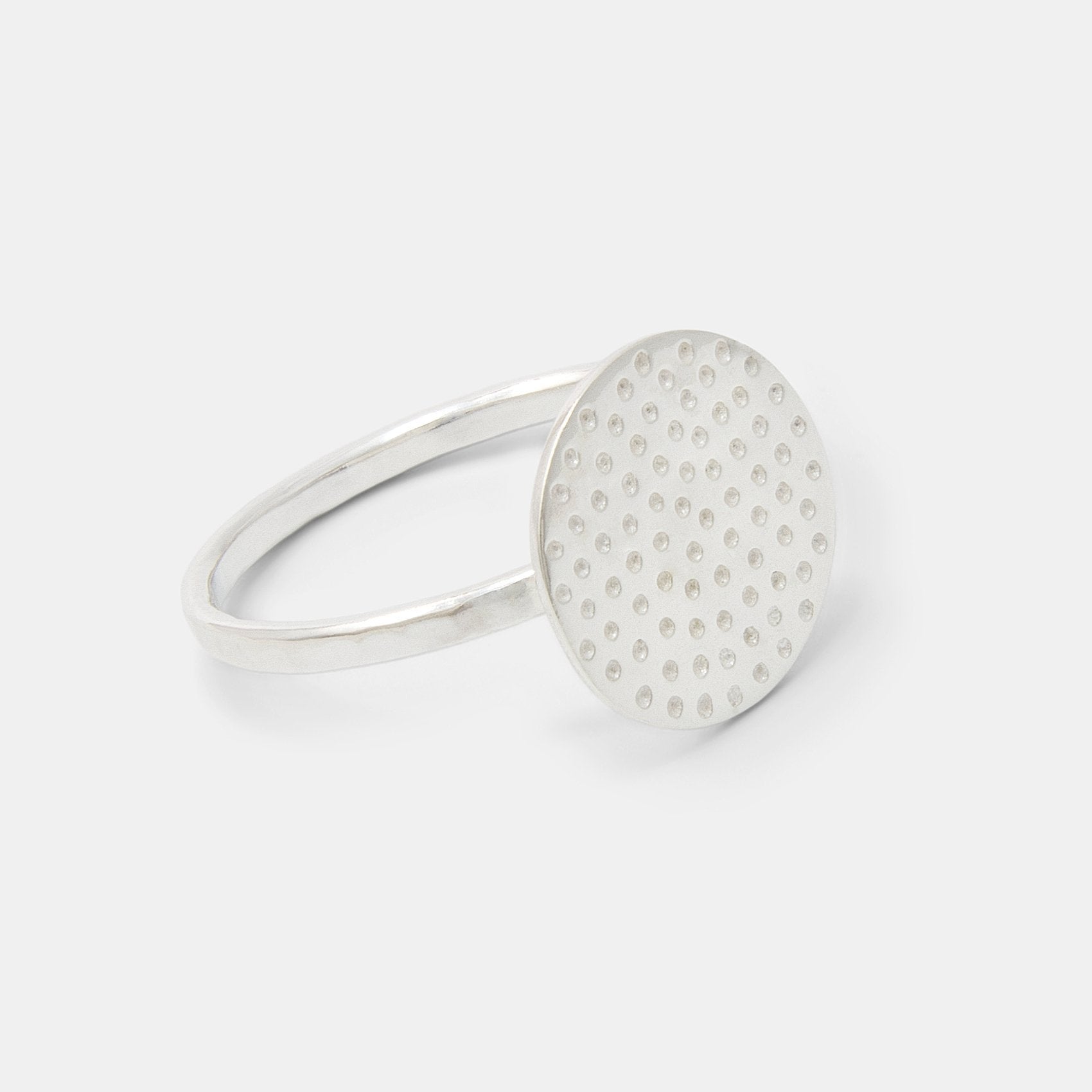 Dots texture silver cocktail ring - Simone Walsh Jewellery Australia