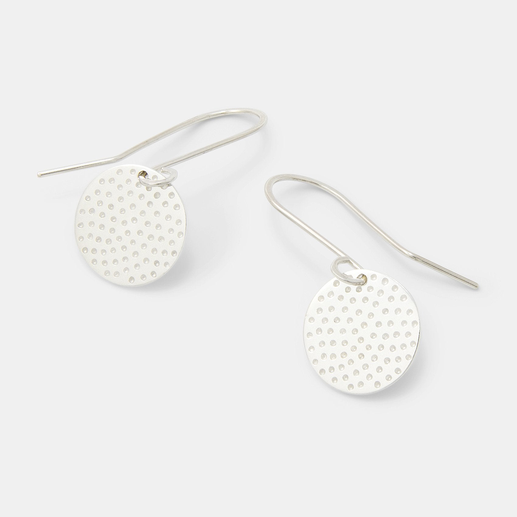 Dots texture silver drop earrings - Simone Walsh Jewellery Australia