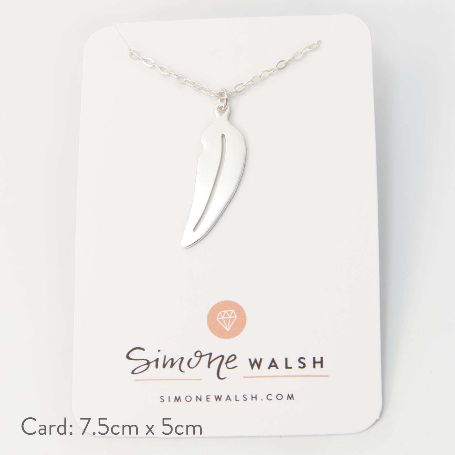 Eucalyptus Leaf Silver Pendant Necklace - Simone Walsh Jewellery Australia