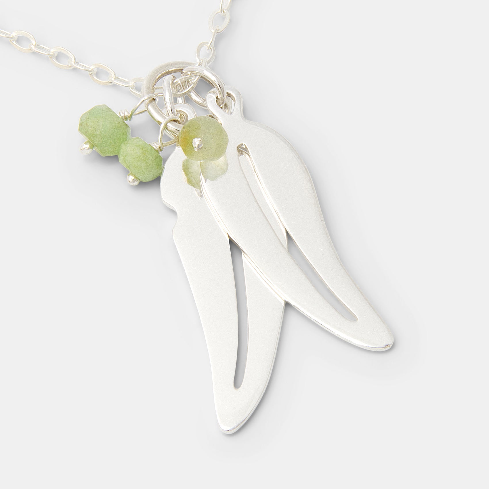 Eucalyptus Leaves & Chrysoprase Necklace - Simone Walsh Jewellery Australia