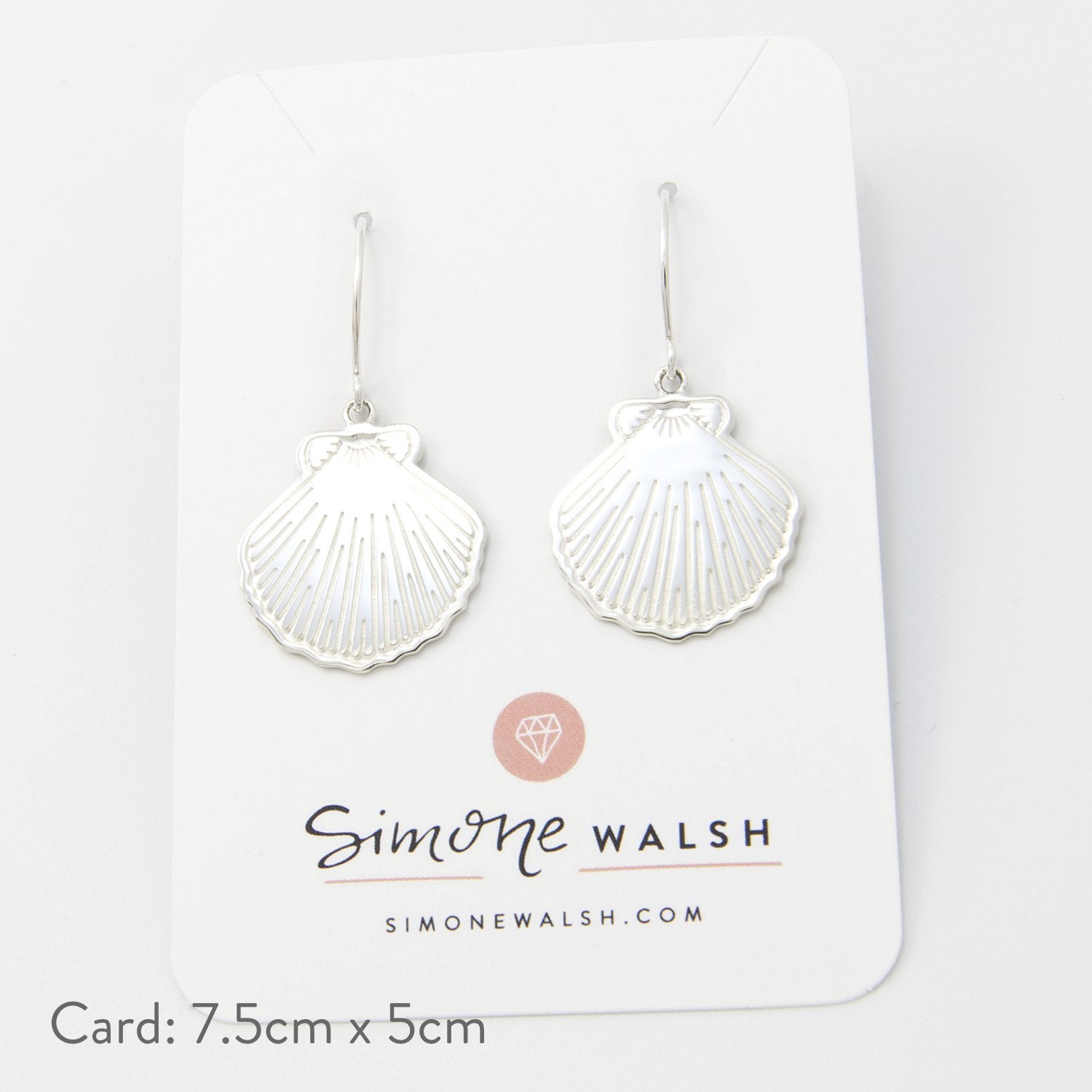 Fan shell silver dangle earrings - Simone Walsh Jewellery Australia