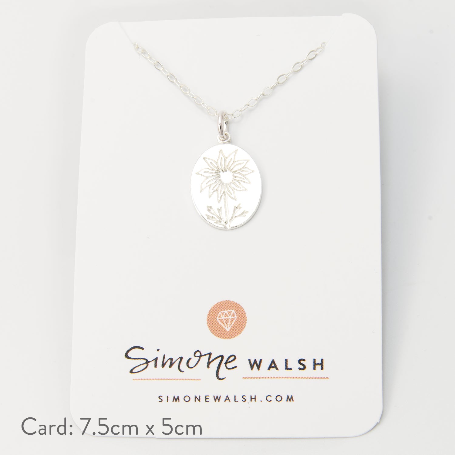 Flannel Flower Oval Silver Pendant Necklace - Simone Walsh Jewellery Australia