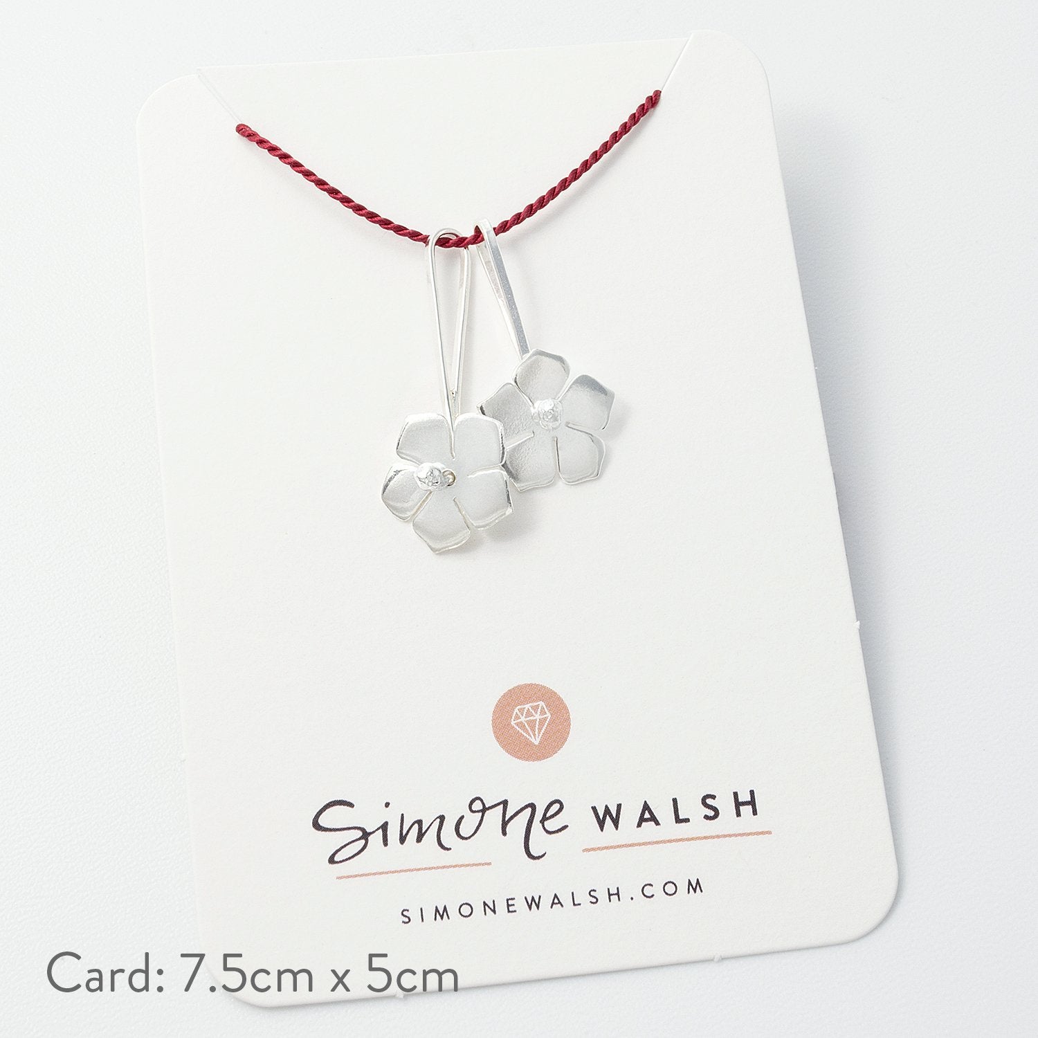 Forget-me-nots on silk - Simone Walsh Jewellery Australia