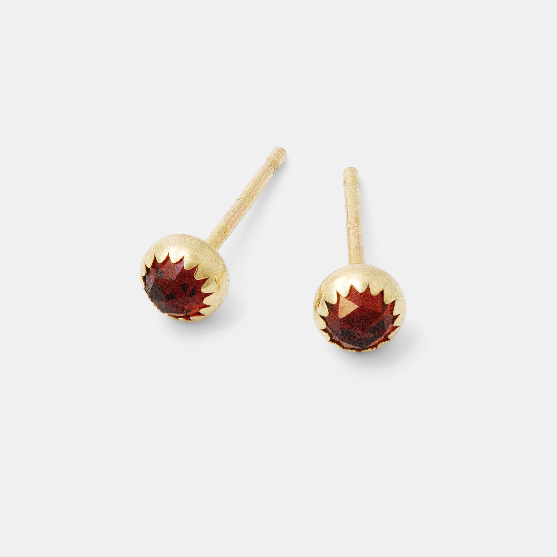 Garnet & gold stud earrings - Simone Walsh Jewellery Australia