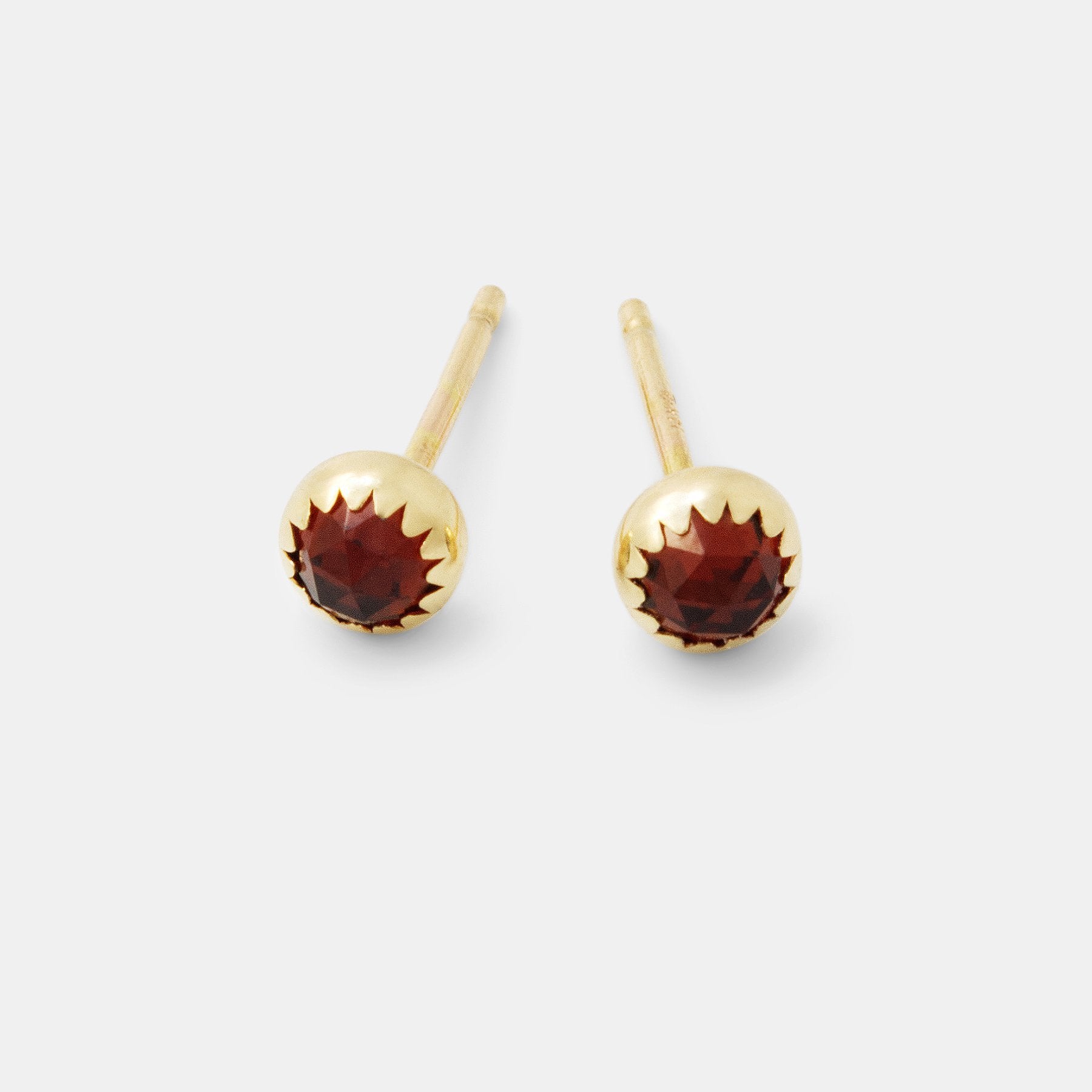 Garnet & gold stud earrings - Simone Walsh Jewellery Australia