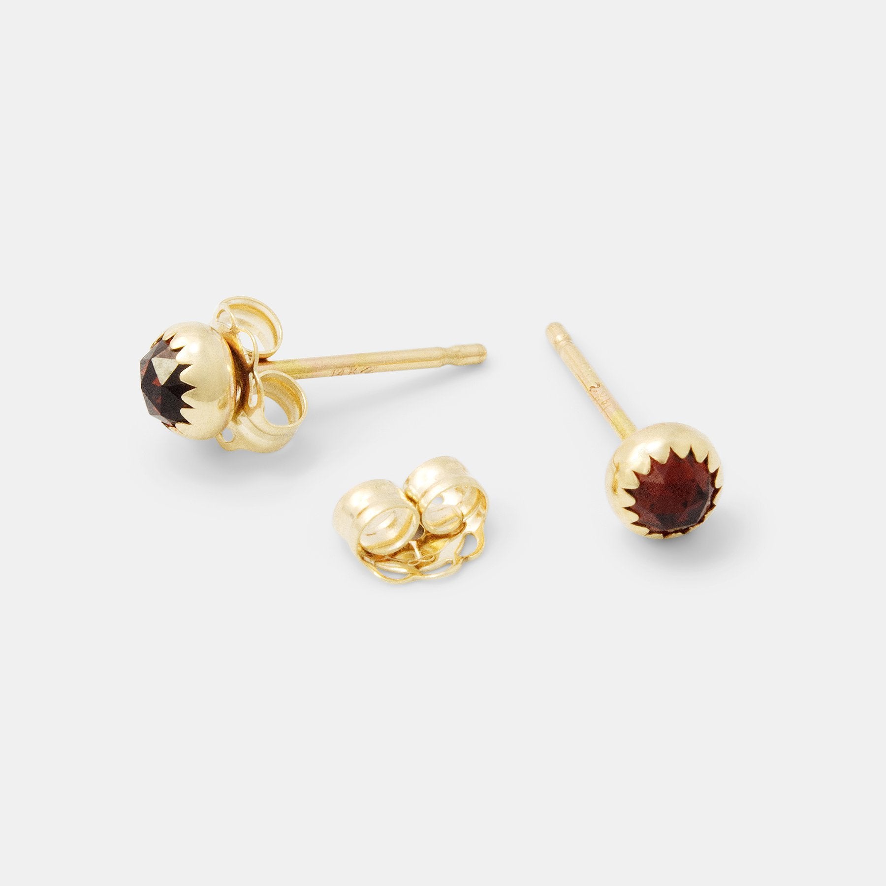 Garnet & gold stud earrings - Simone Walsh Jewellery Australia