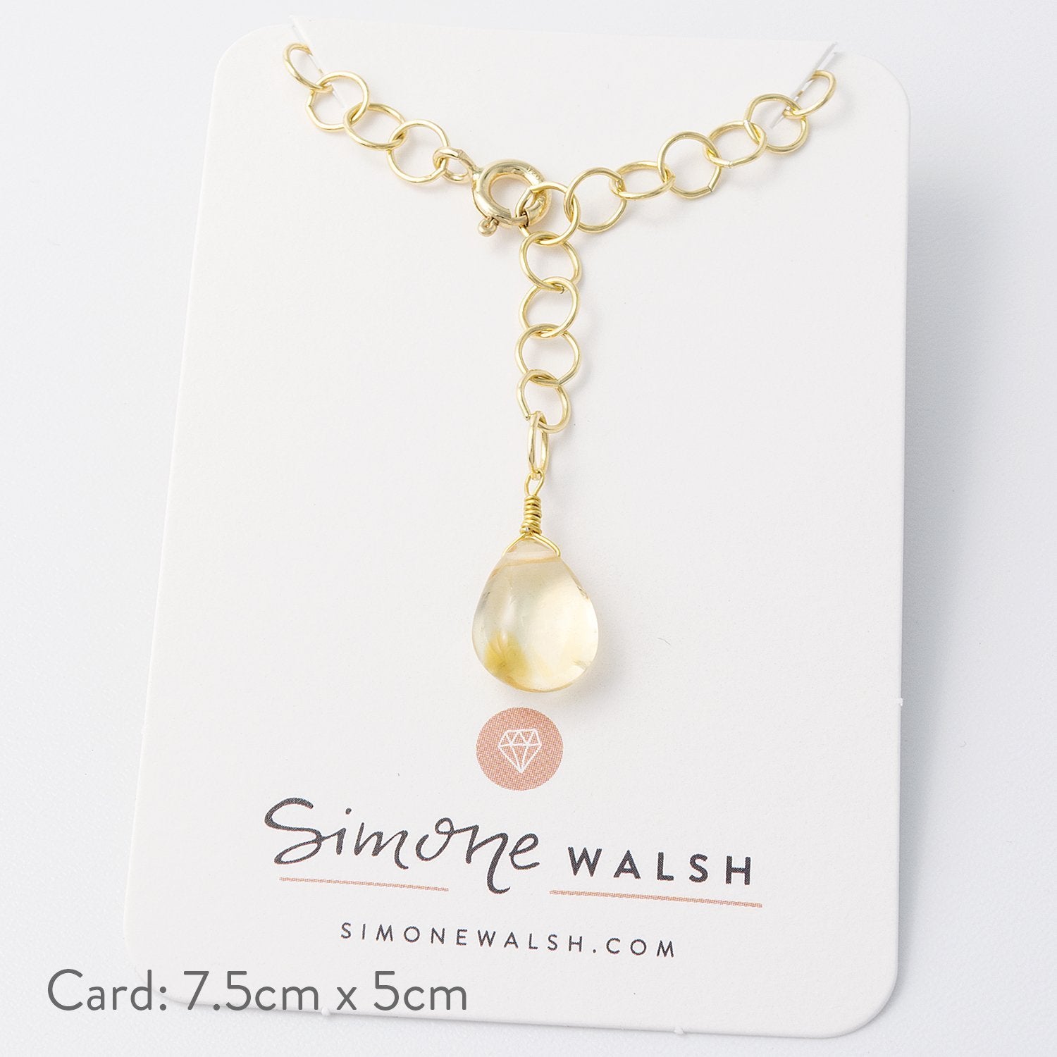 Gold chain necklace with citrine - Simone Walsh Jewellery Australia