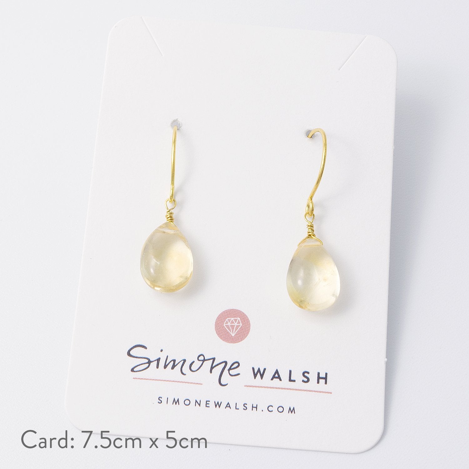 Gold drop earrings with citrines - Simone Walsh Jewellery Australia