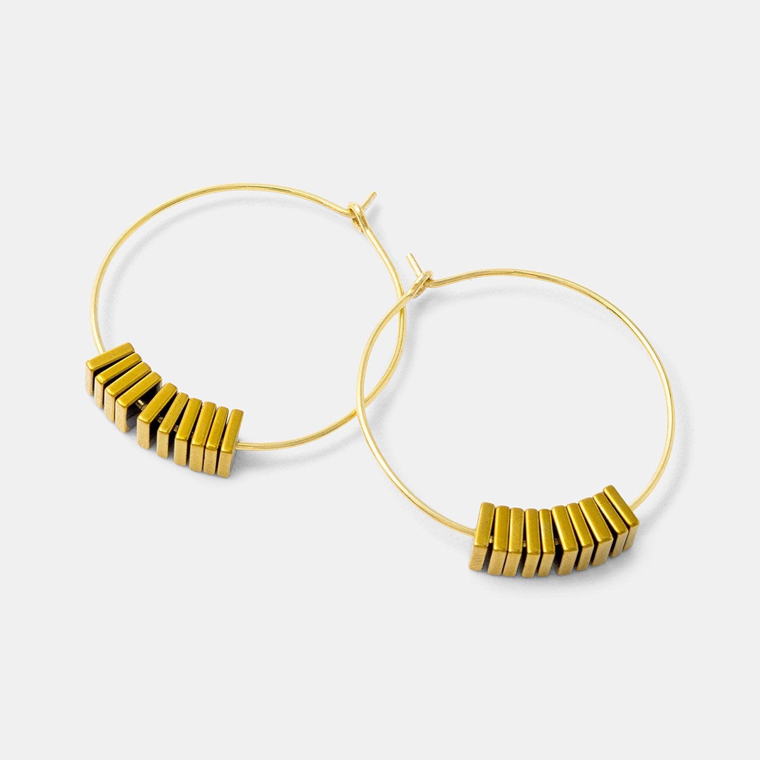 Golden hematine hoop earrings - Simone Walsh Jewellery Australia