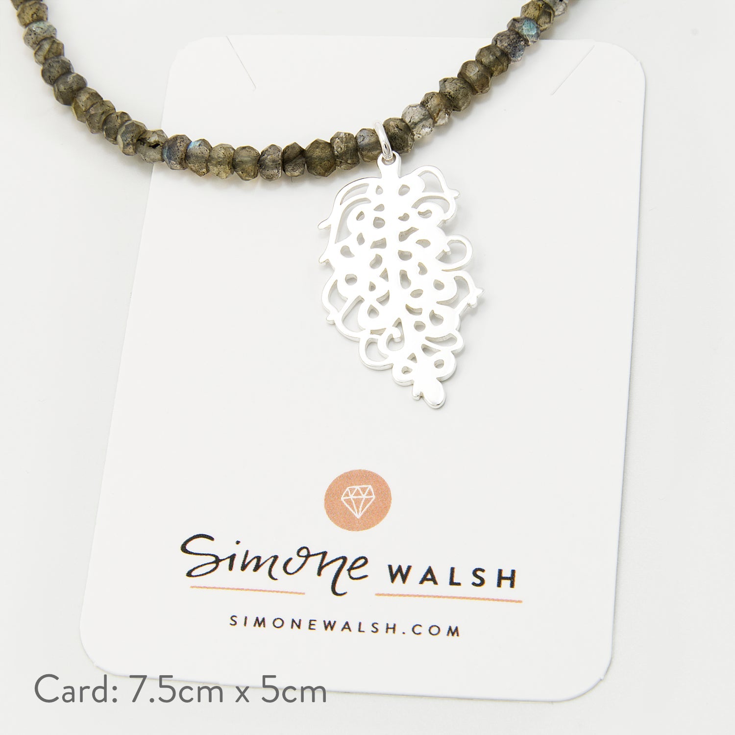 Grevillea Flower on Labradorite Beaded Necklace - Simone Walsh Jewellery Australia