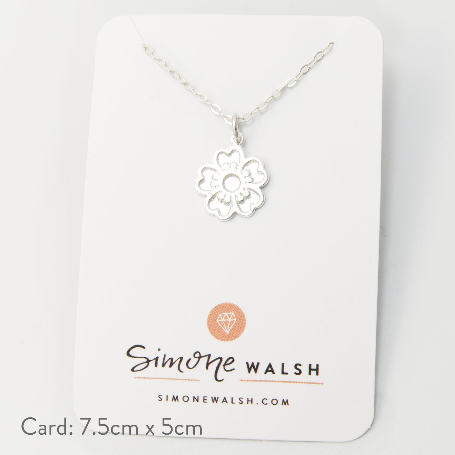 Guinea Flower Silver Pendant Necklace - Simone Walsh Jewellery Australia