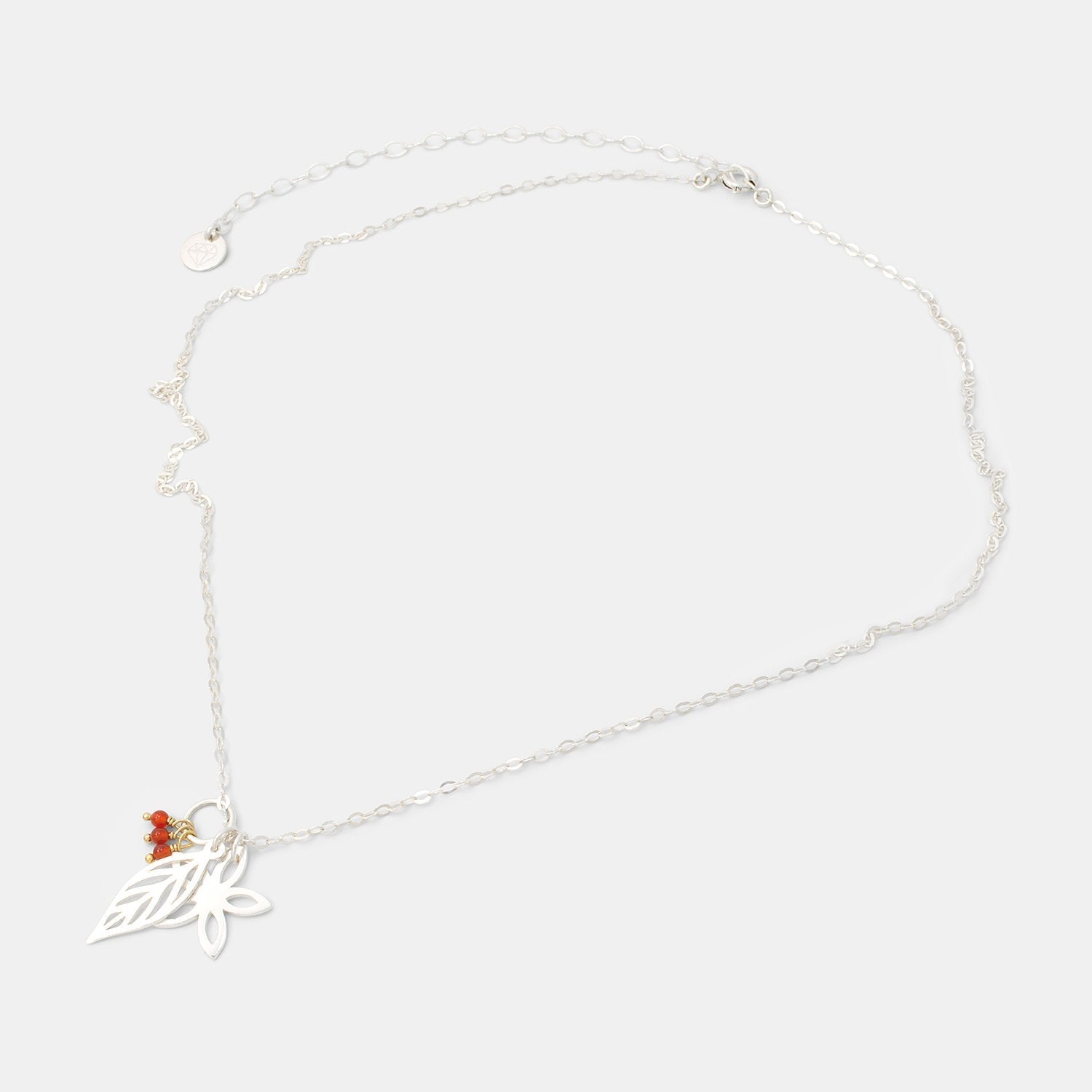 Jasmine, leaf & carnelian necklace - Simone Walsh Jewellery Australia