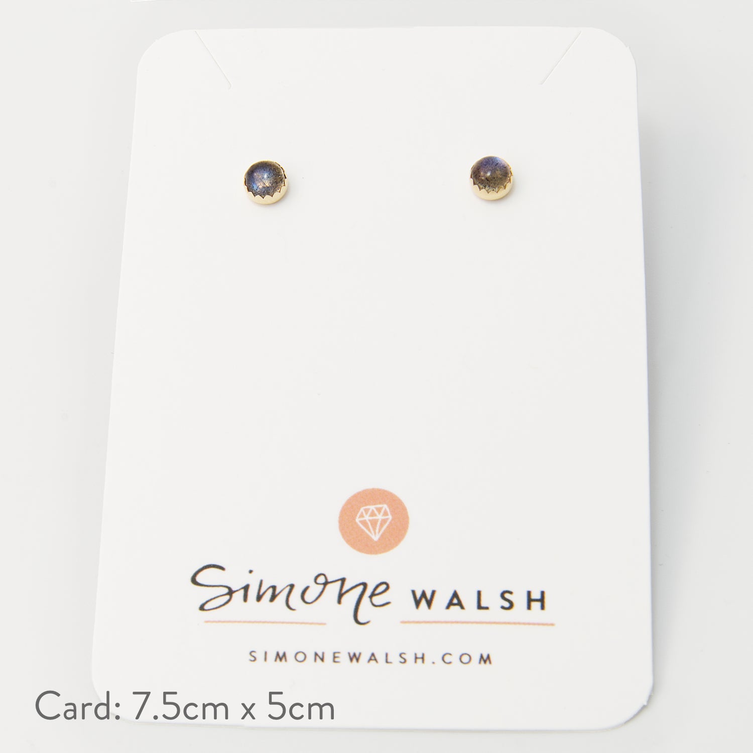 Labradorite & Solid Gold Stud Earrings - Simone Walsh Jewellery Australia