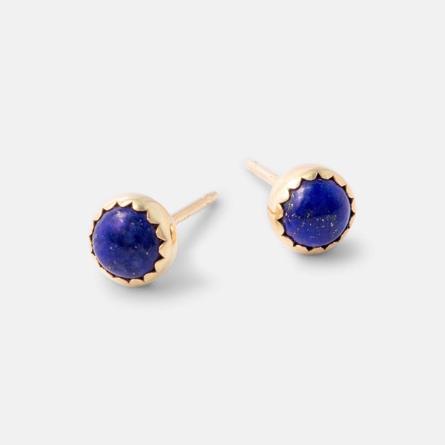 Lapis lazuli solid gold stud earrings - Simone Walsh Jewellery Australia