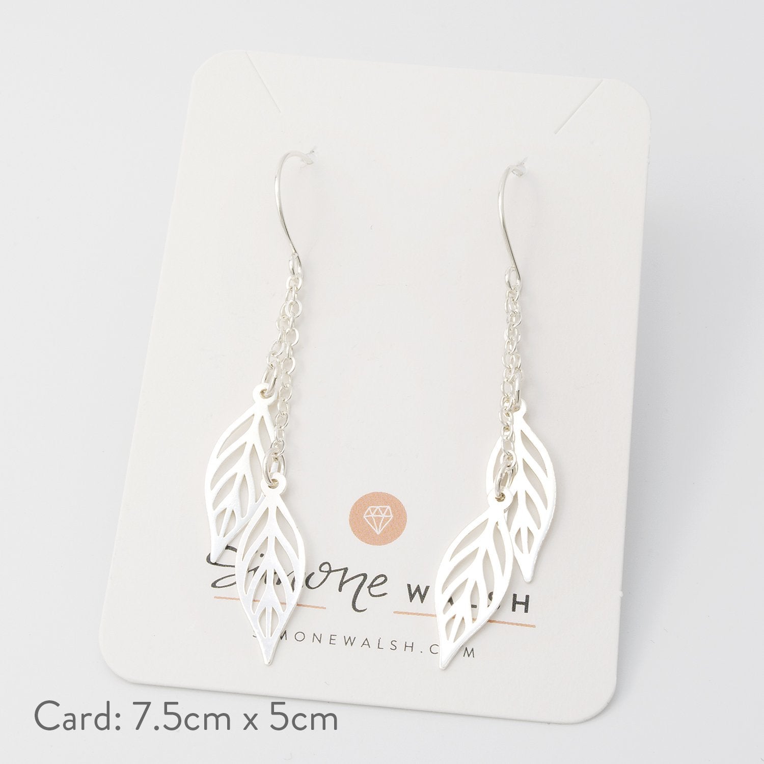 Leaf chain dangle earrings - Simone Walsh Jewellery Australia