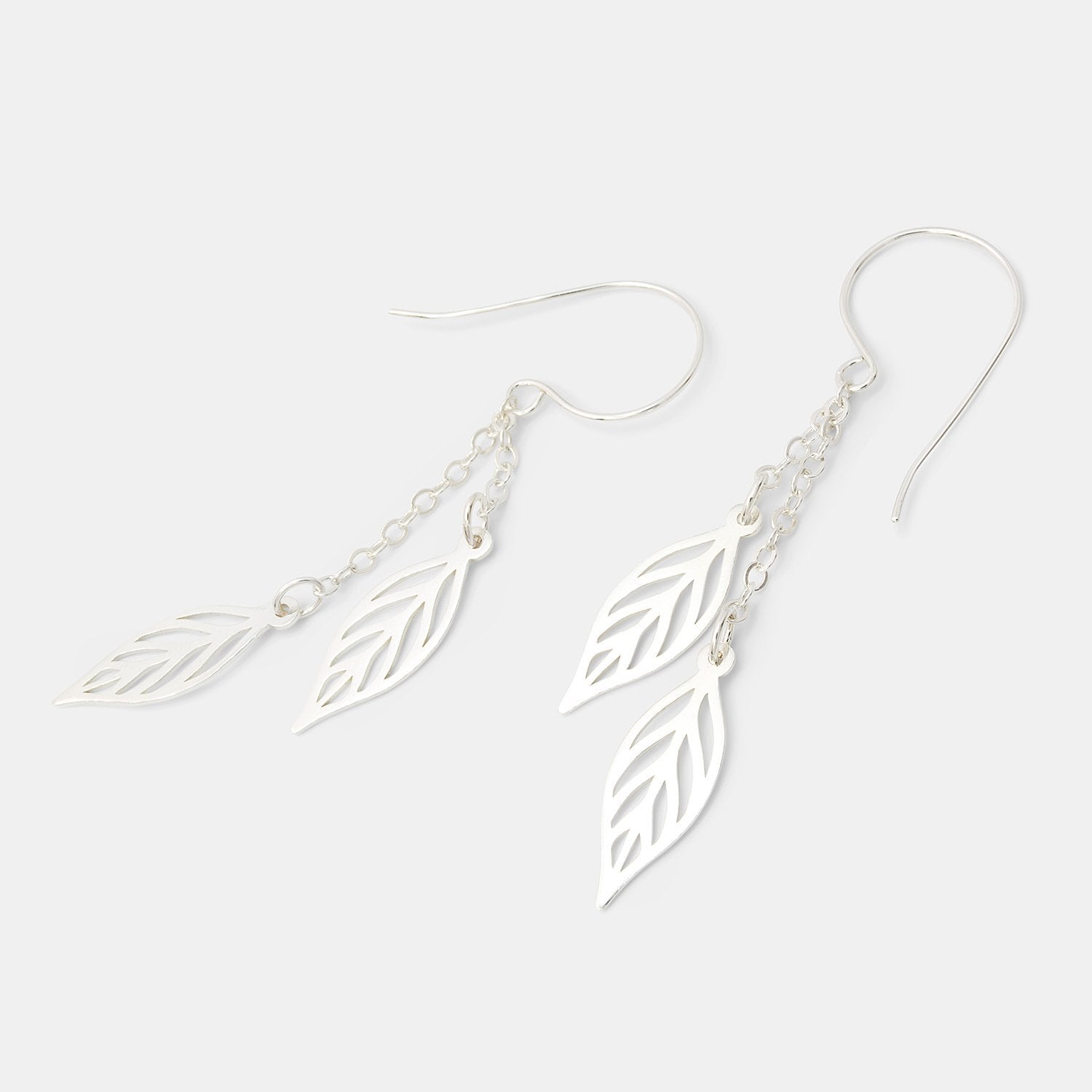 Leaf chain dangle earrings - Simone Walsh Jewellery Australia