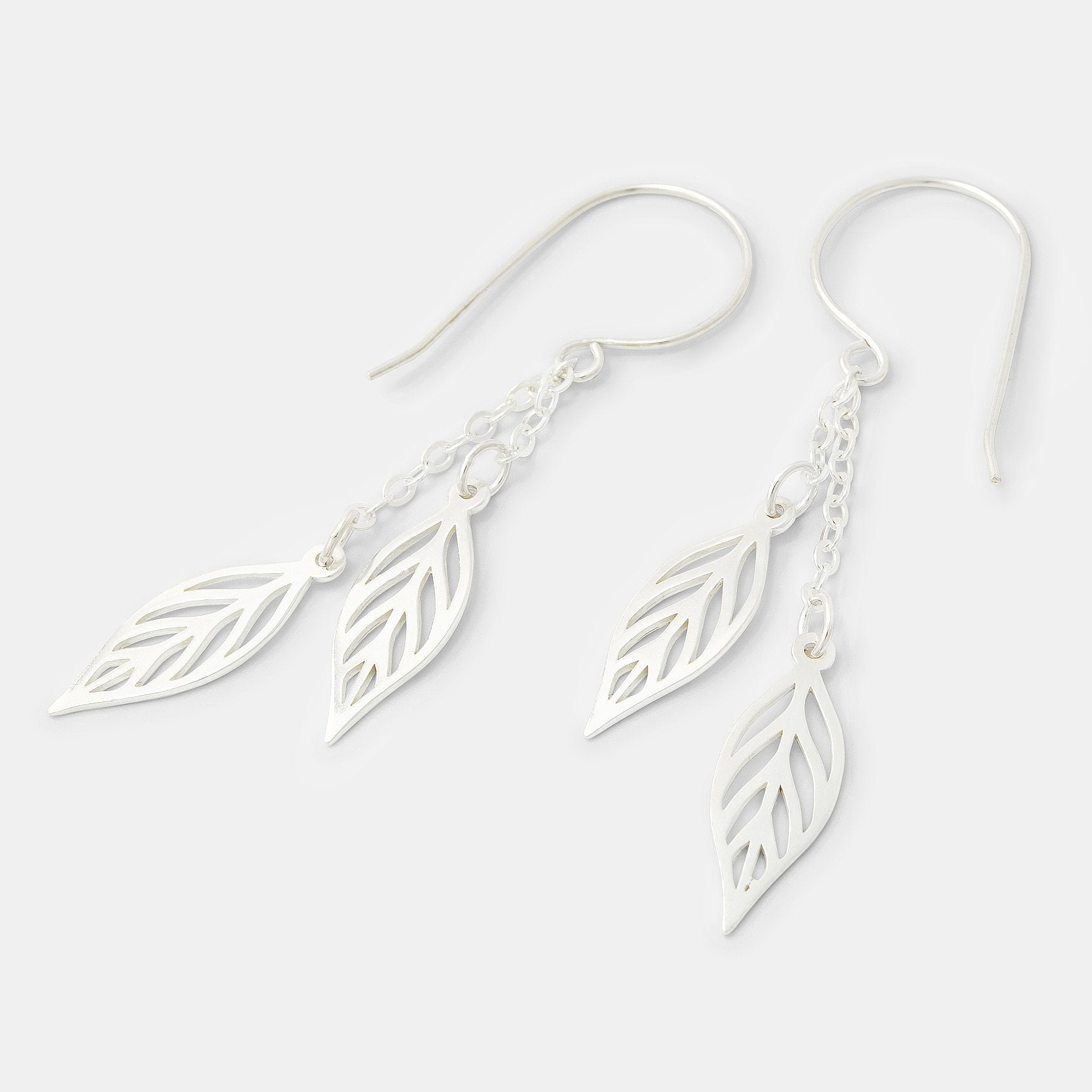Leaf chain dangle earrings - Simone Walsh Jewellery Australia