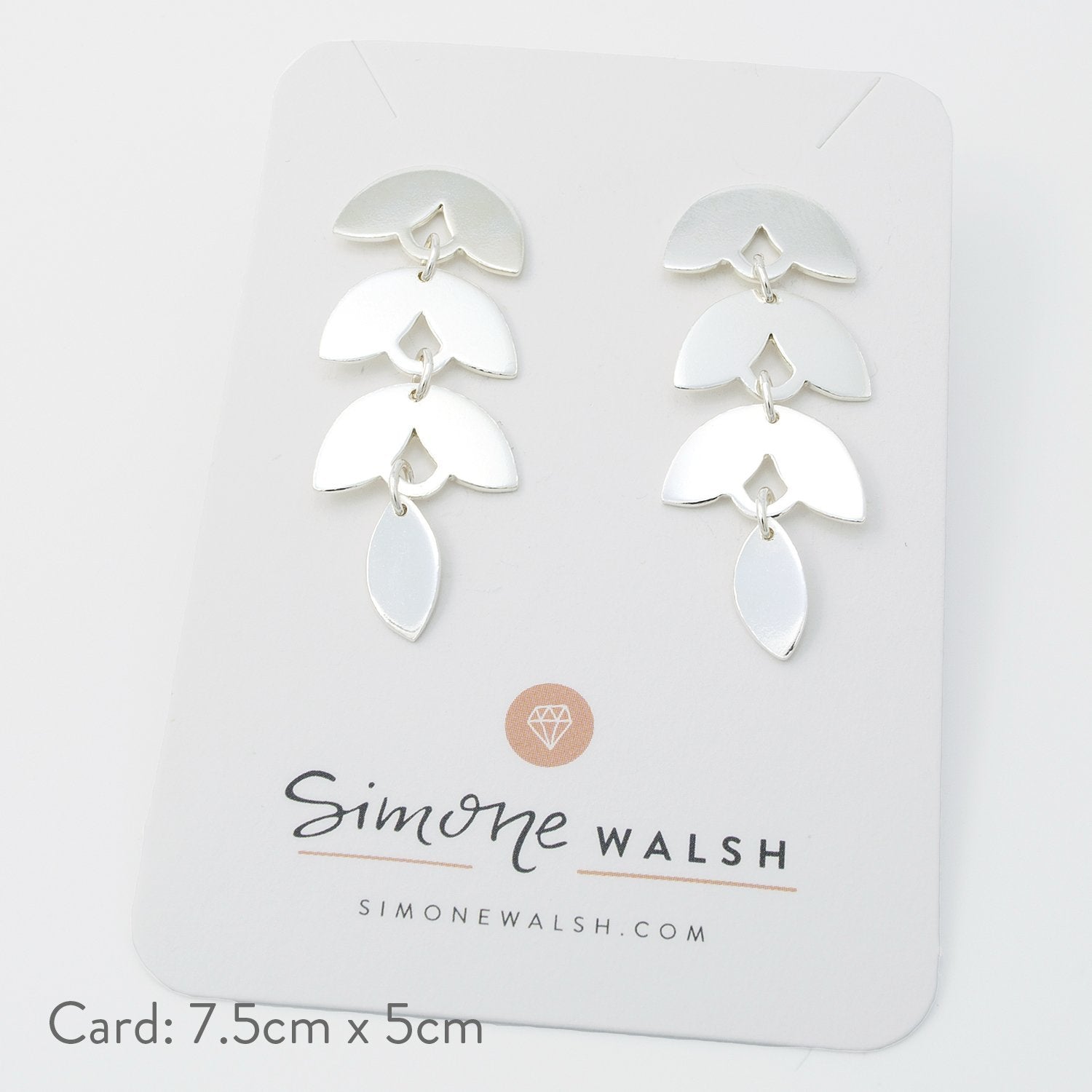 Leaves dangle stud earrings - Simone Walsh Jewellery Australia