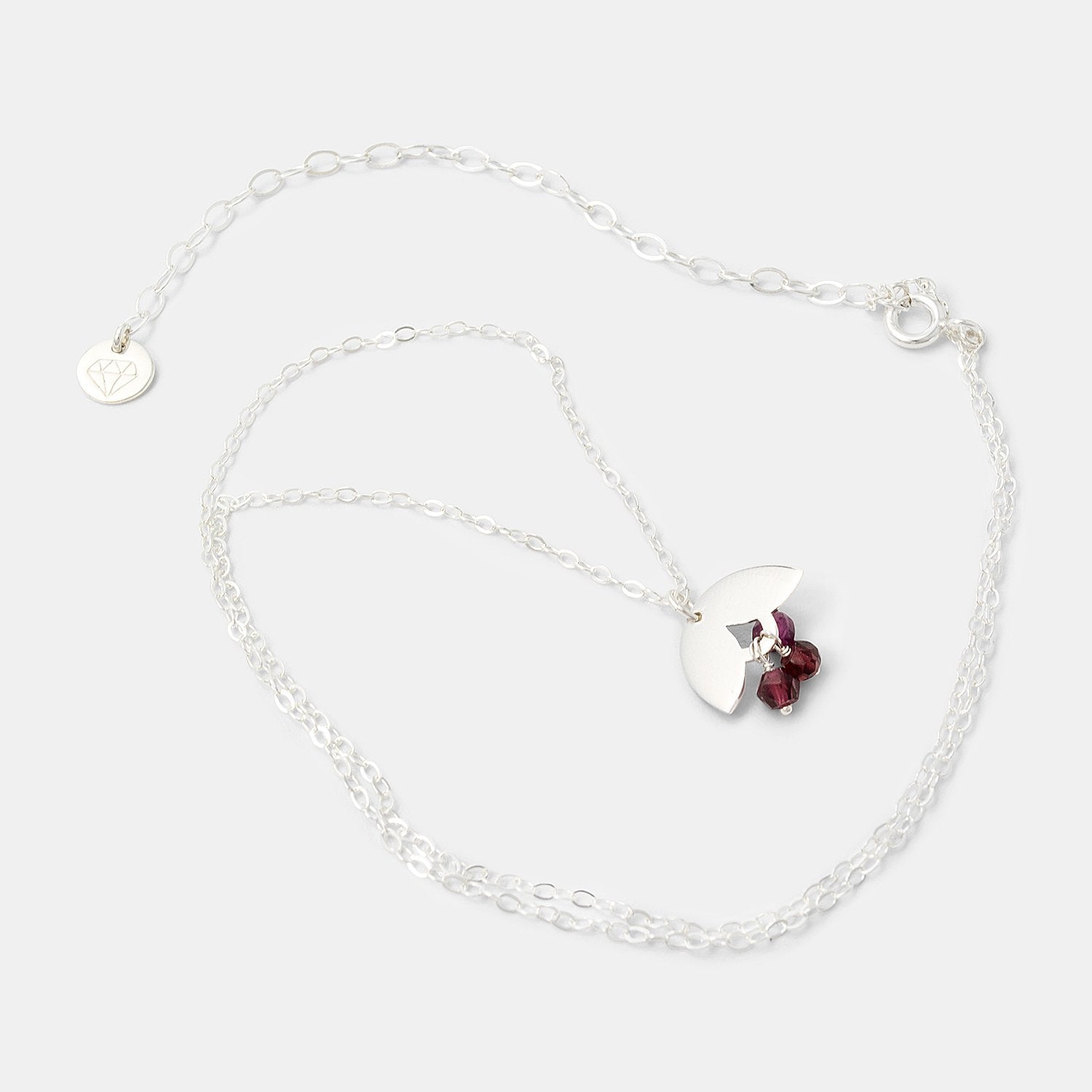 Leaves & rose garnets necklace - Simone Walsh Jewellery Australia