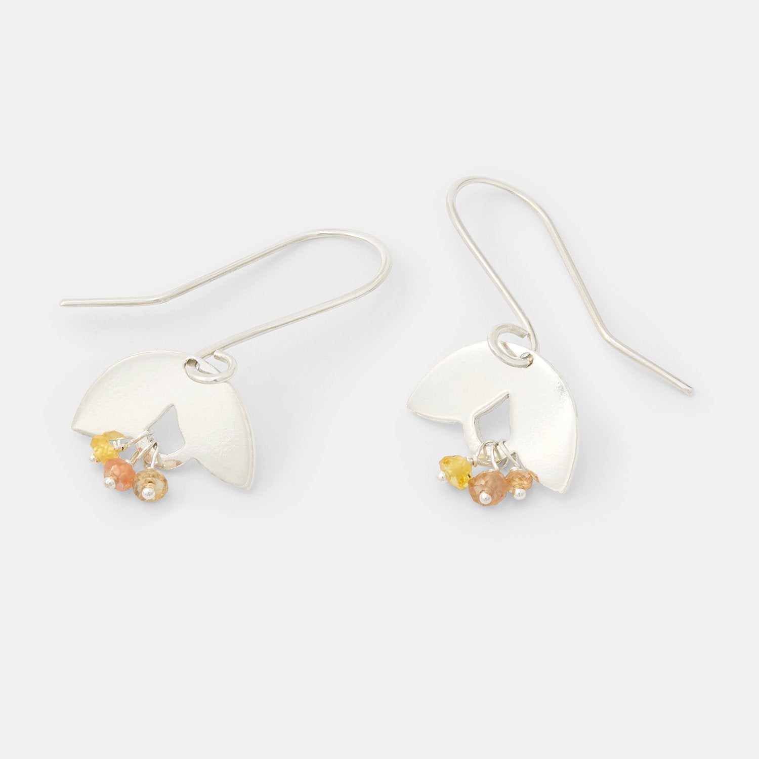 Leaves & sapphire drop earrings - Simone Walsh Jewellery Australia