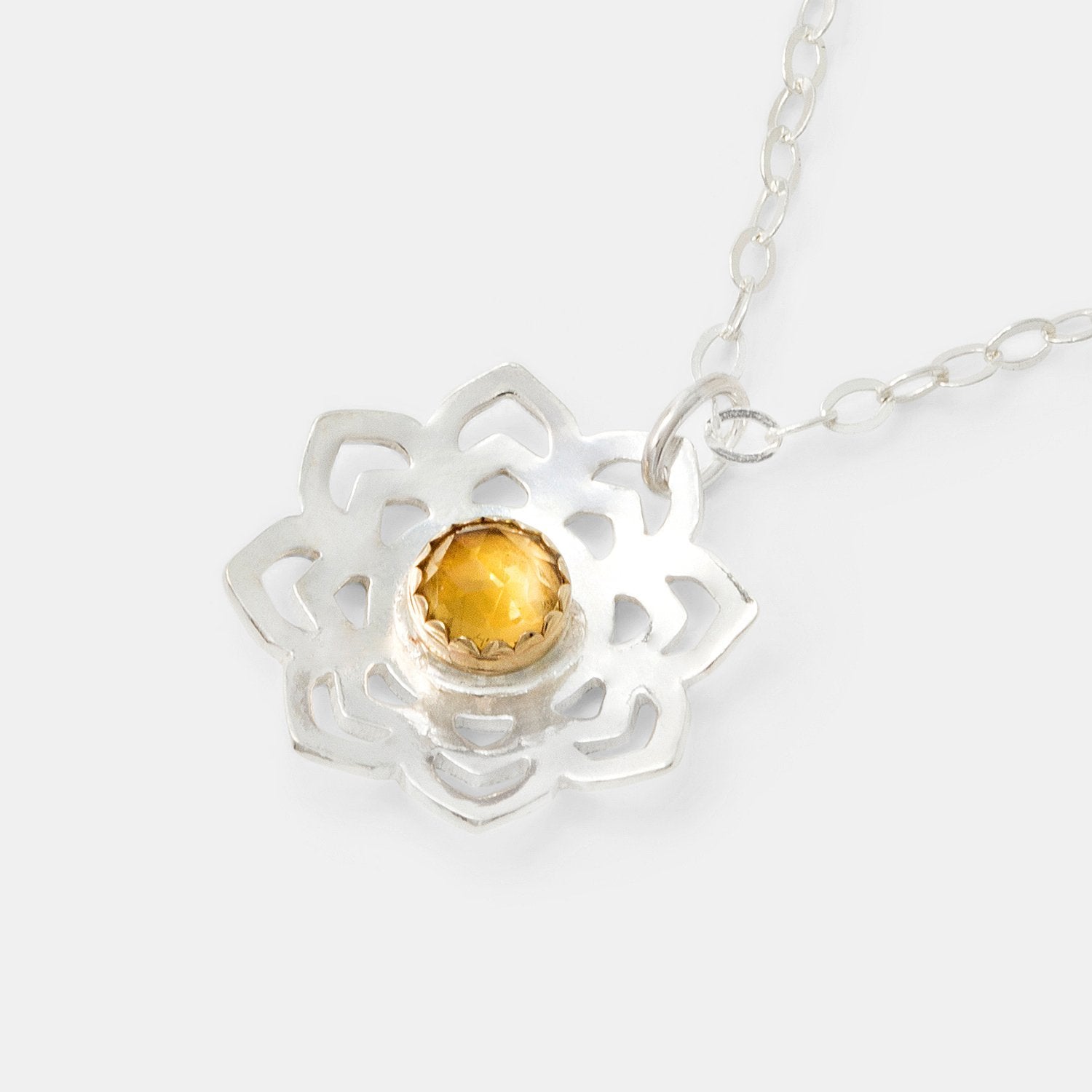 Lotus & citrine pendant - Simone Walsh Jewellery Australia