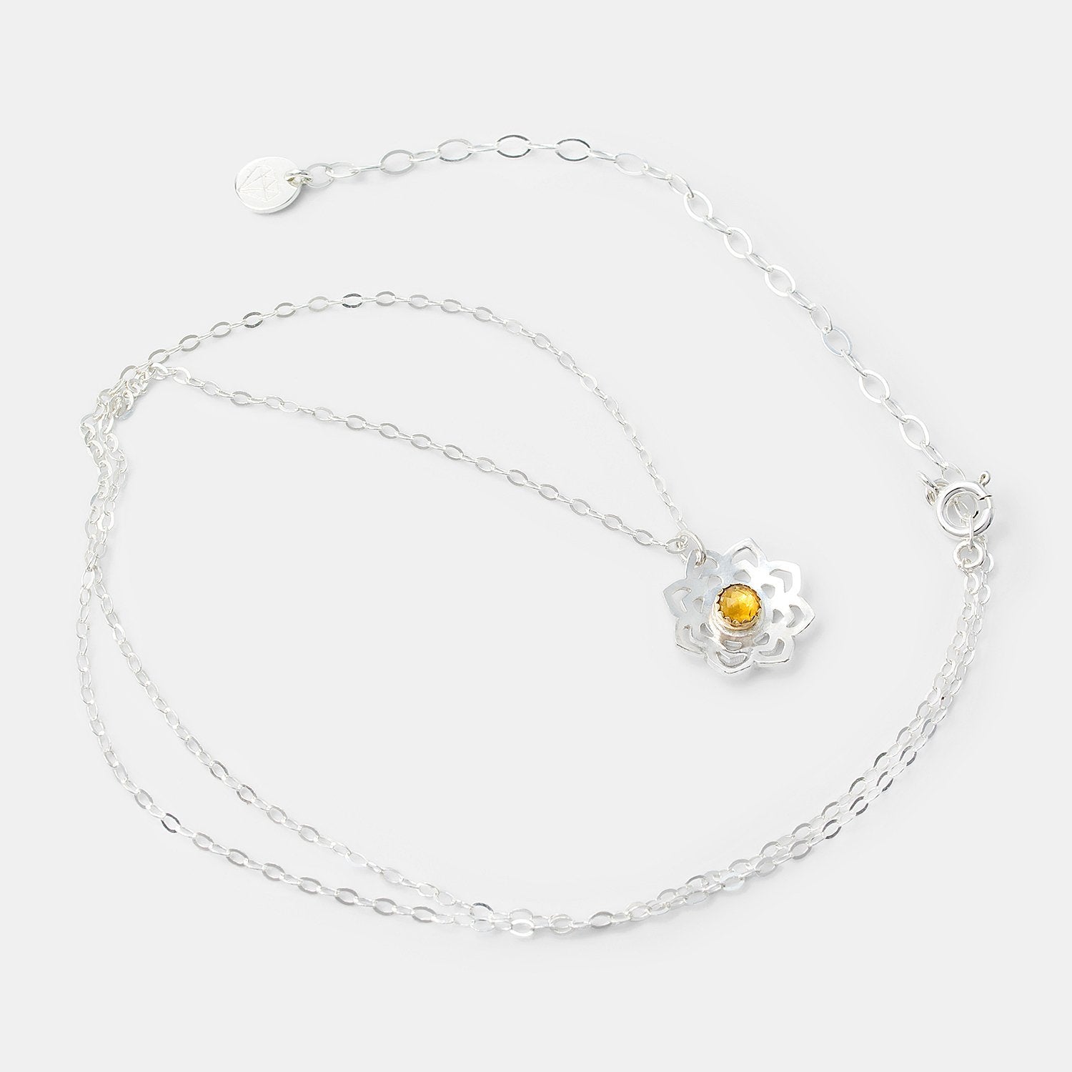 Lotus & citrine pendant - Simone Walsh Jewellery Australia