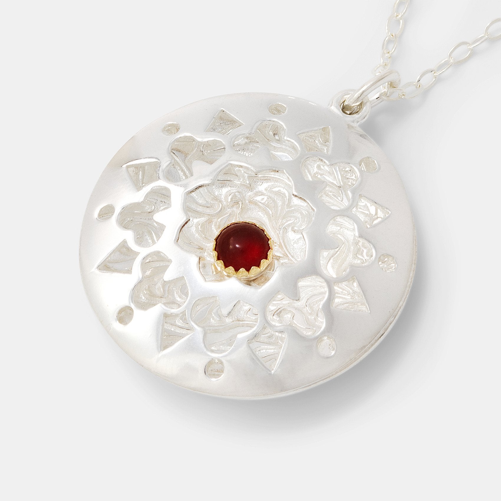 Mandala pendant with carnelian - Simone Walsh Jewellery Australia