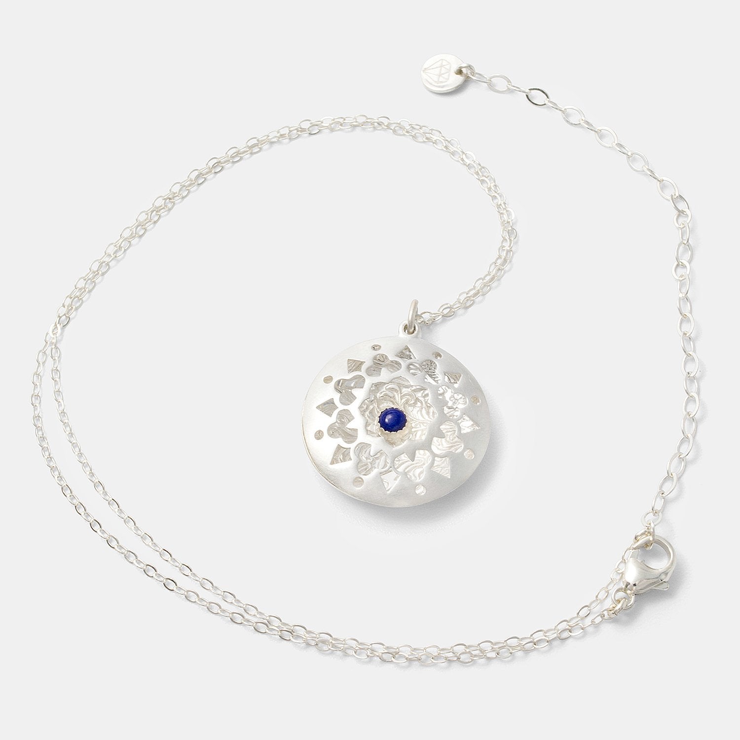 Mandala pendant with lapis lazuli - Simone Walsh Jewellery Australia