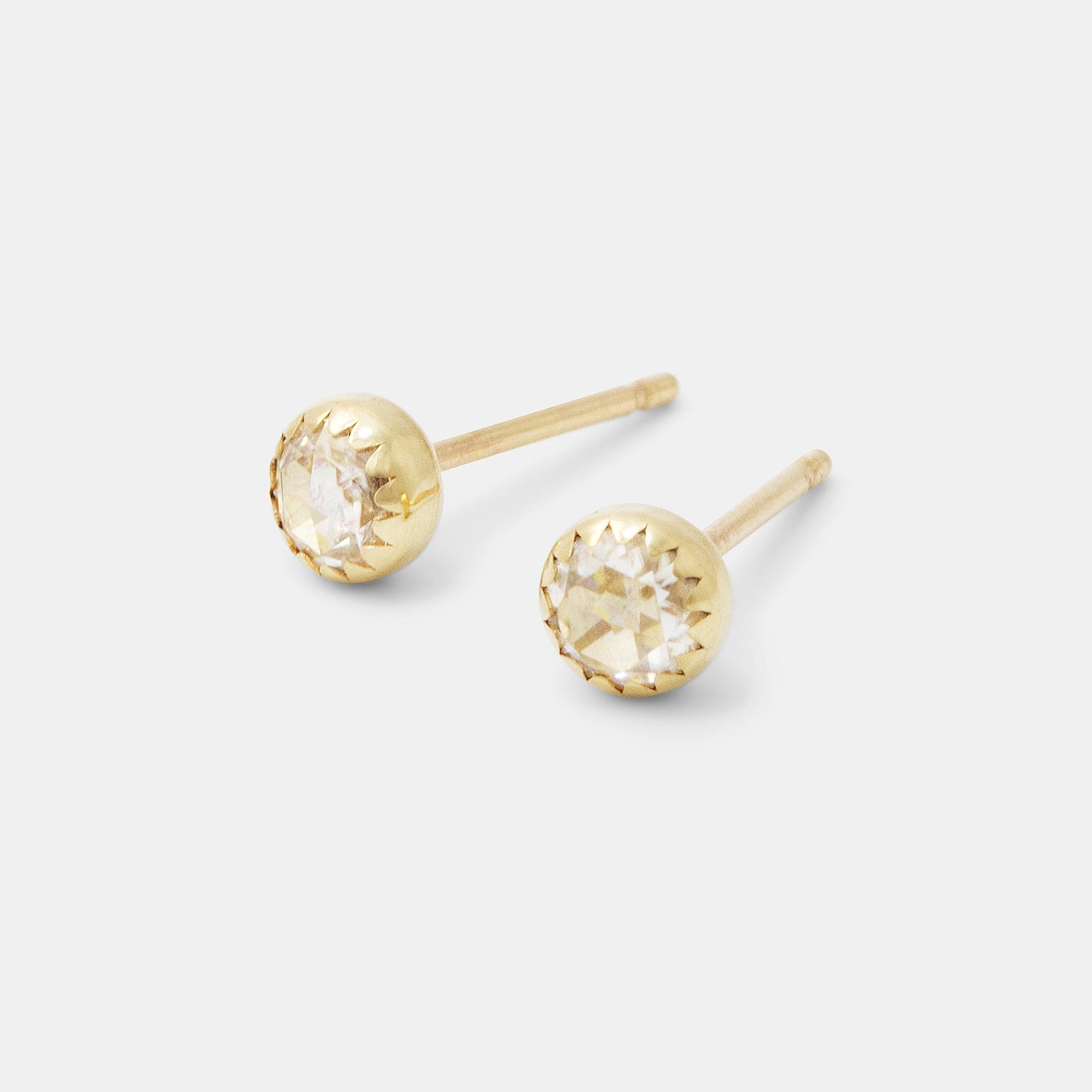 Moissanite & solid gold stud earrings - Simone Walsh Jewellery Australia