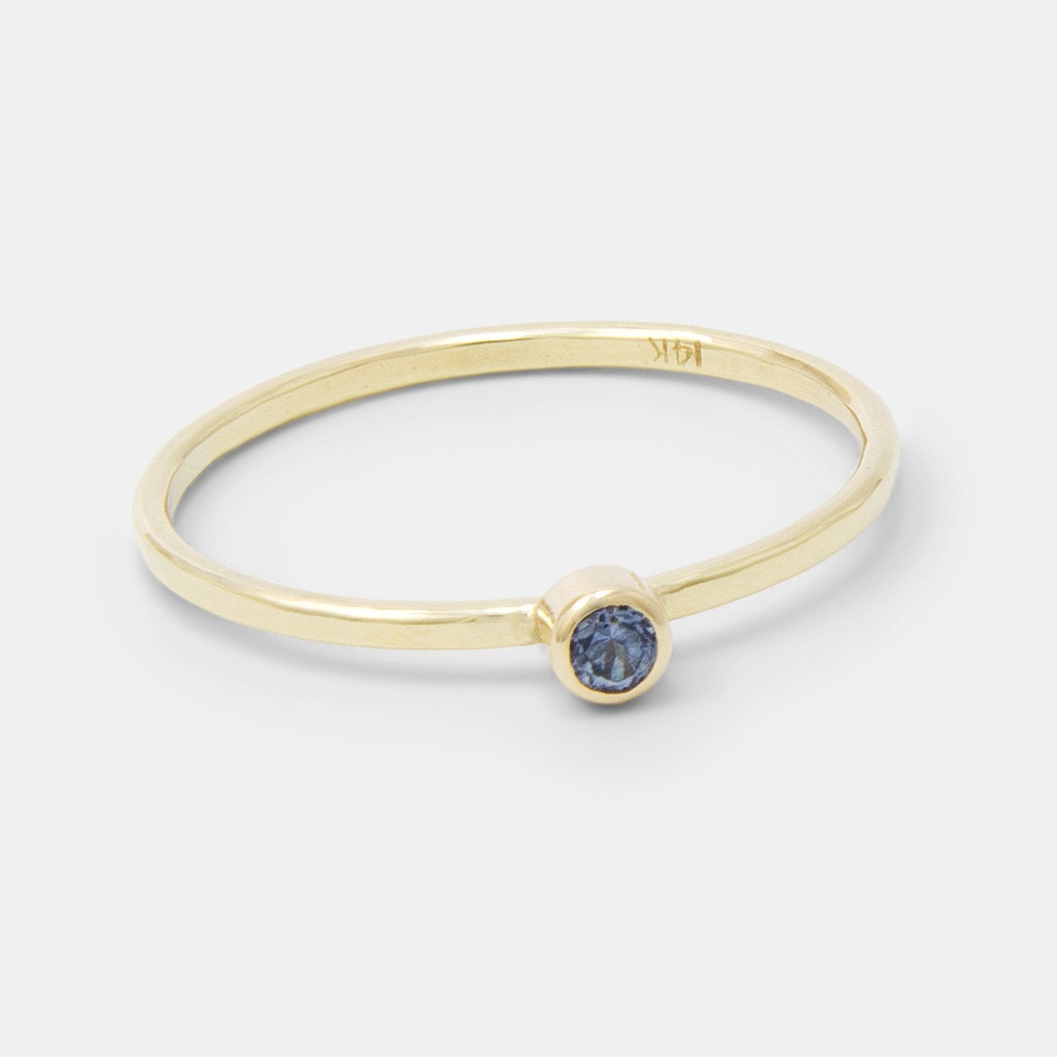 Montana sapphire & solid gold stacking ring - Simone Walsh Jewellery Australia