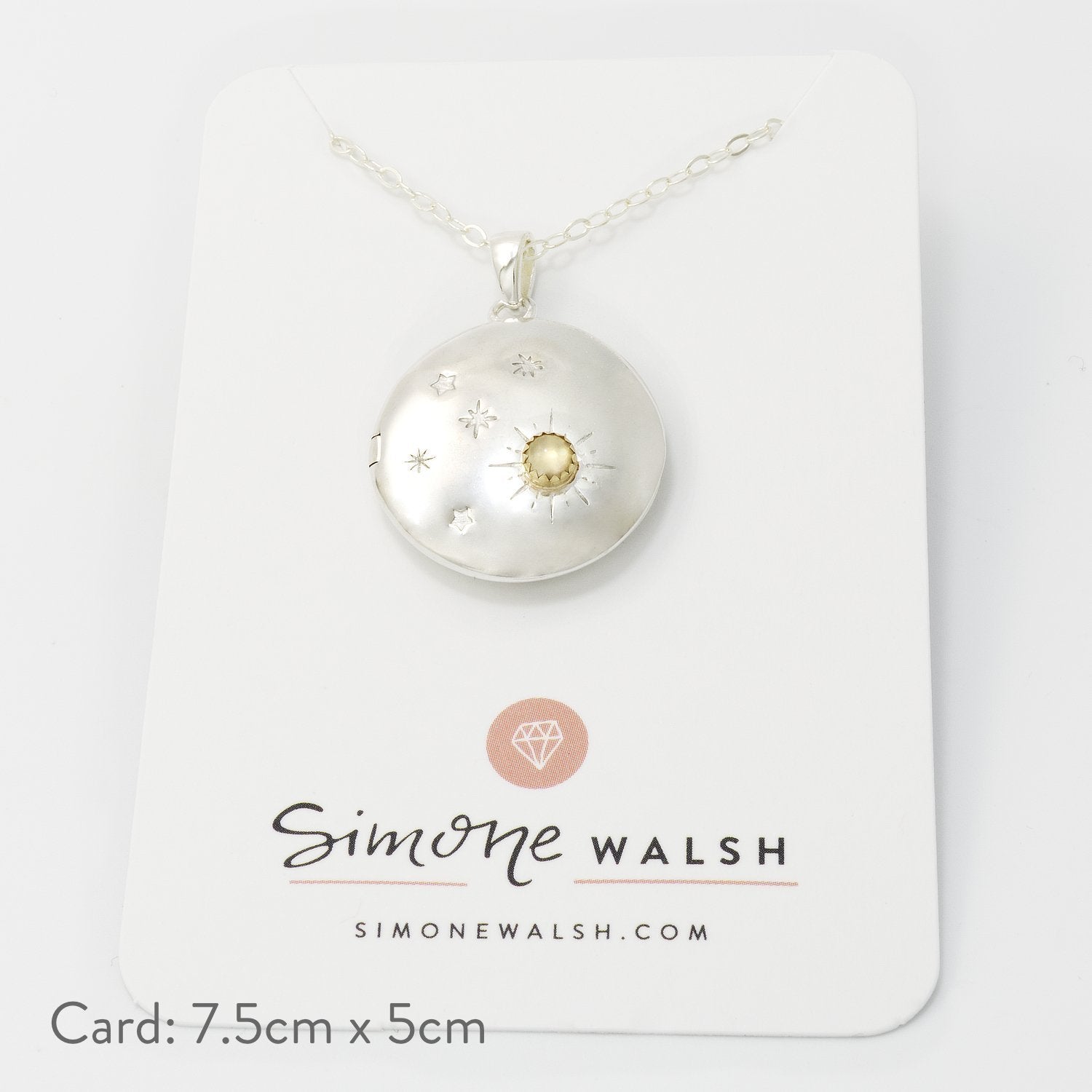Moon and back locket - Simone Walsh Jewellery Australia