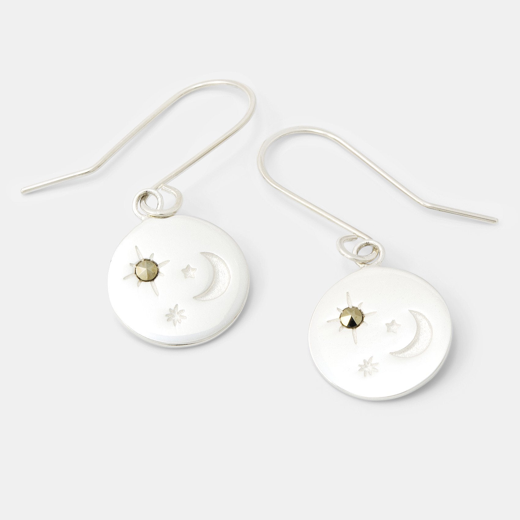 Moon & stars amulet drop earrings - Simone Walsh Jewellery Australia