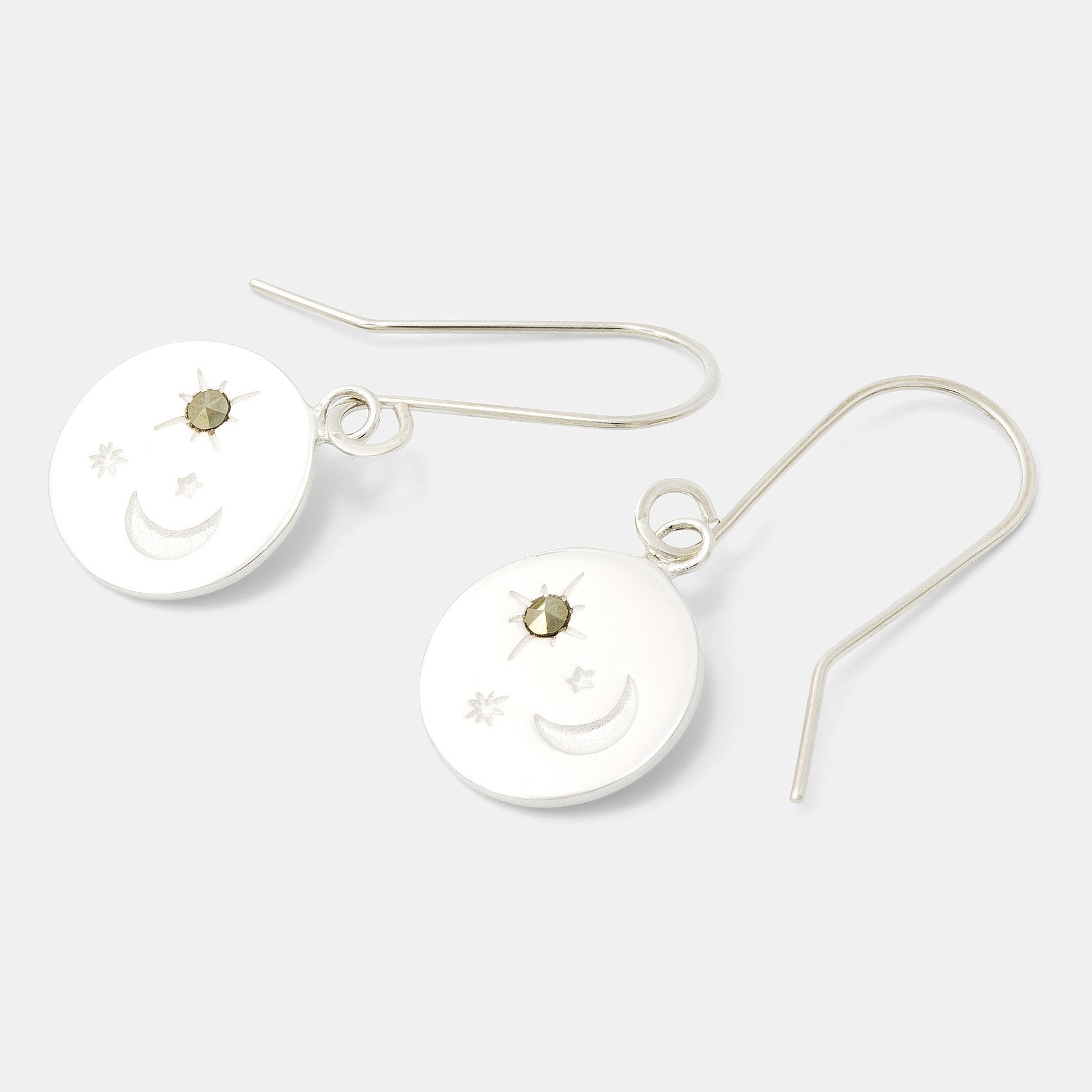 Moon & stars amulet drop earrings - Simone Walsh Jewellery Australia