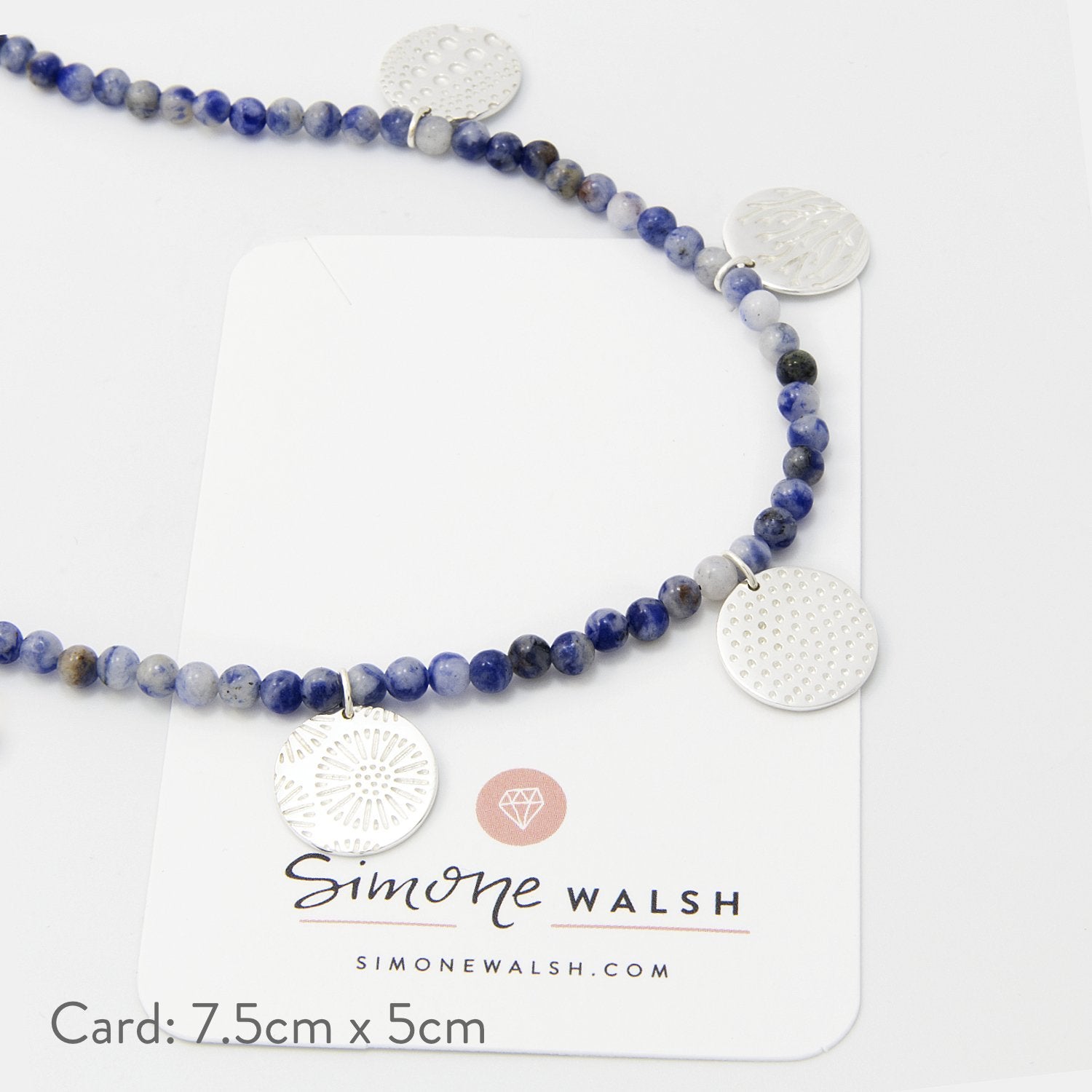 Ocean textures sodalite beaded necklace - Simone Walsh Jewellery Australia