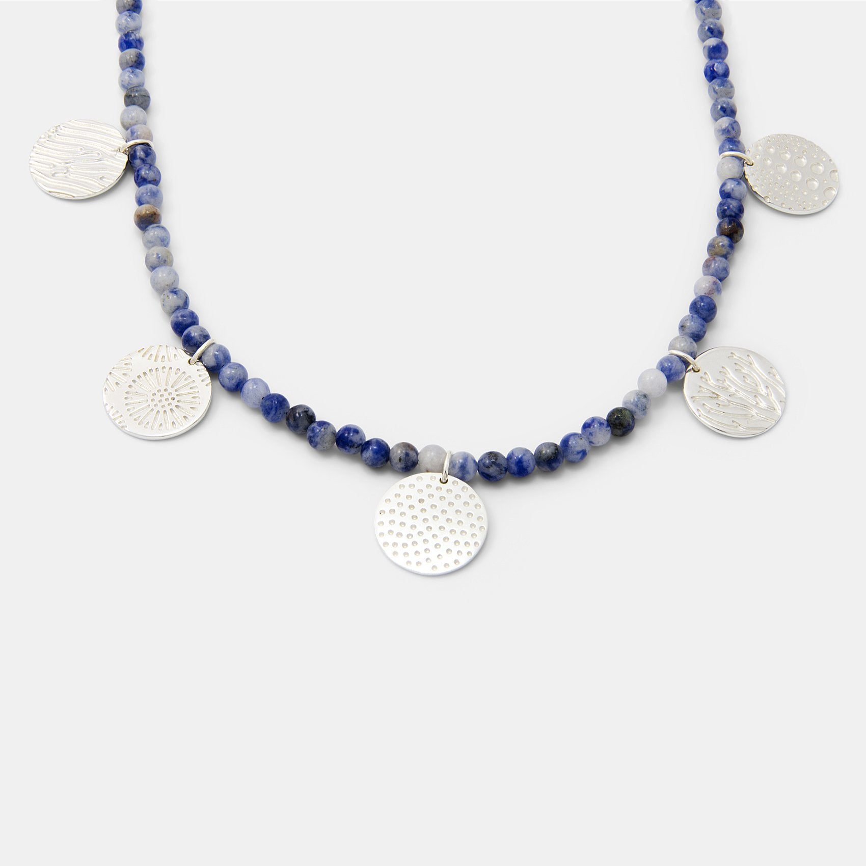 Ocean textures sodalite beaded necklace - Simone Walsh Jewellery Australia