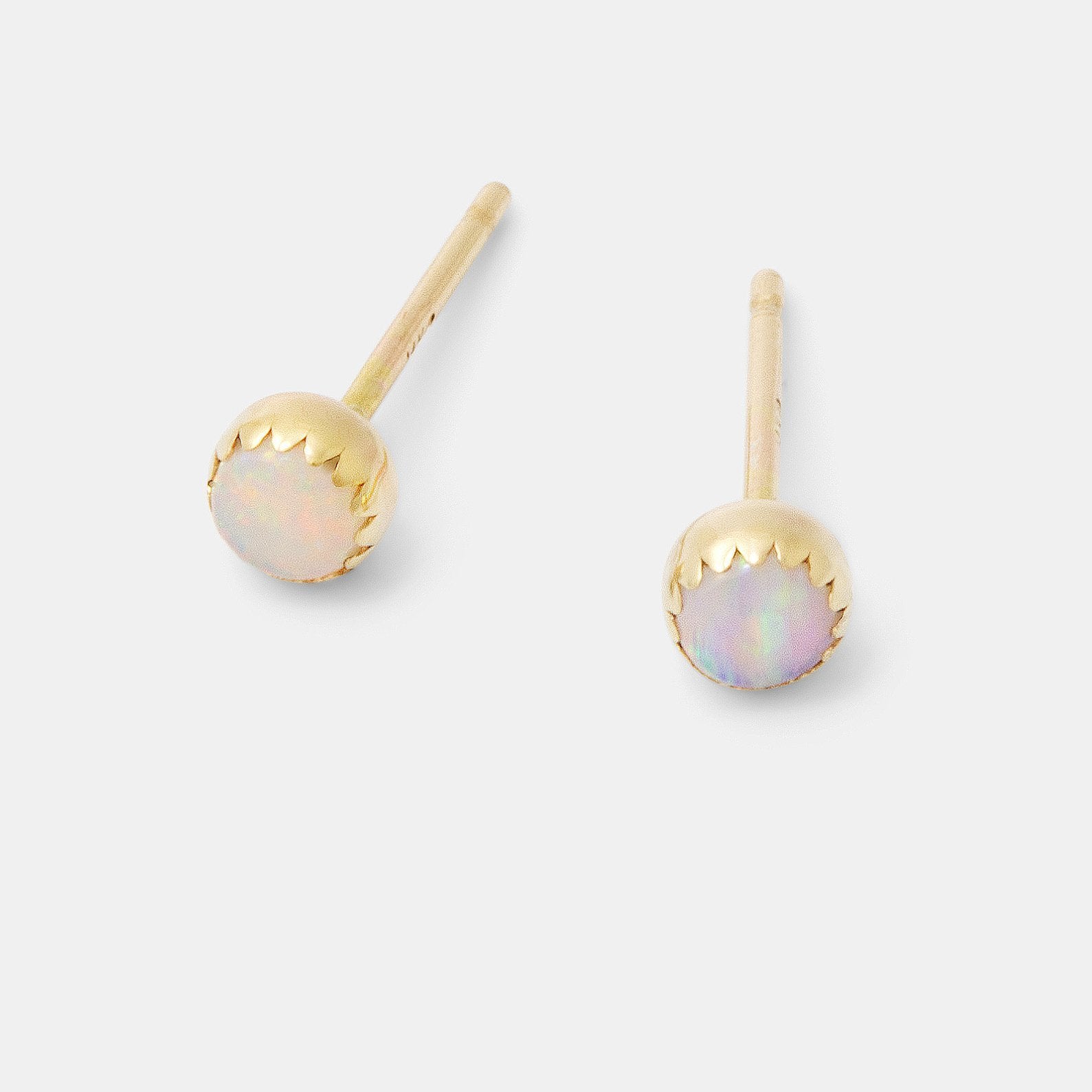 Opal & solid gold stud earrings - Simone Walsh Jewellery Australia