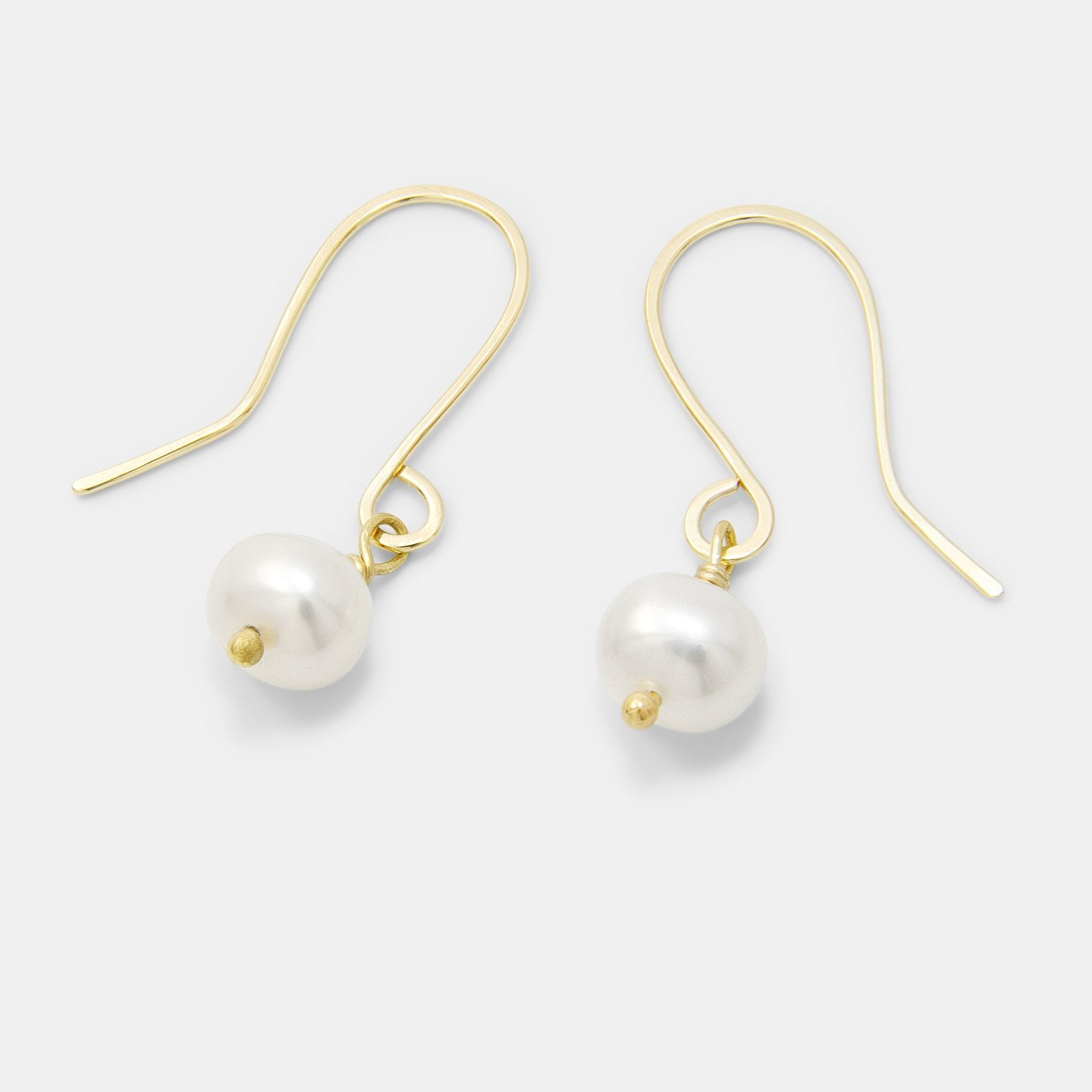 Pearl & solid gold drop earrings - Simone Walsh Jewellery Australia