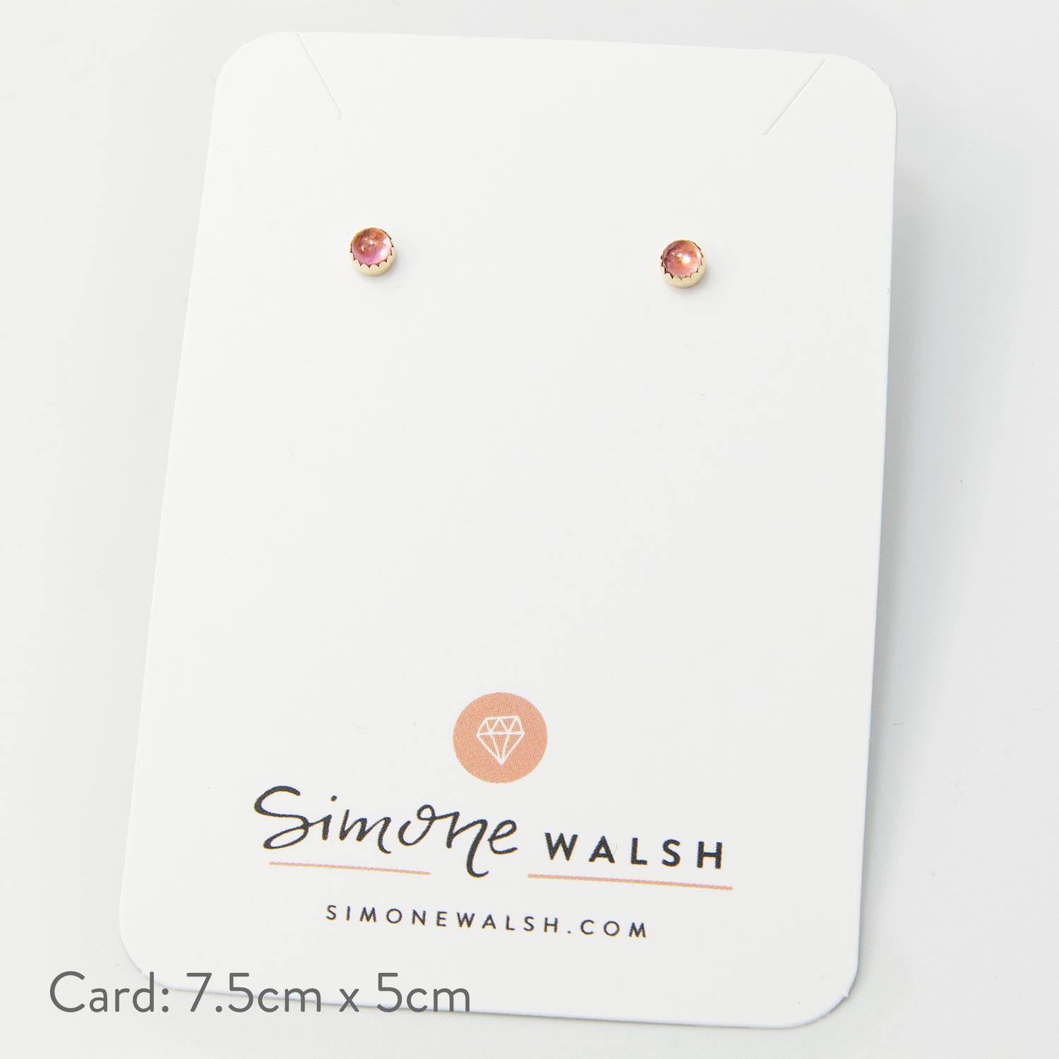 Pink tourmaline & solid gold stud earrings - Simone Walsh Jewellery Australia