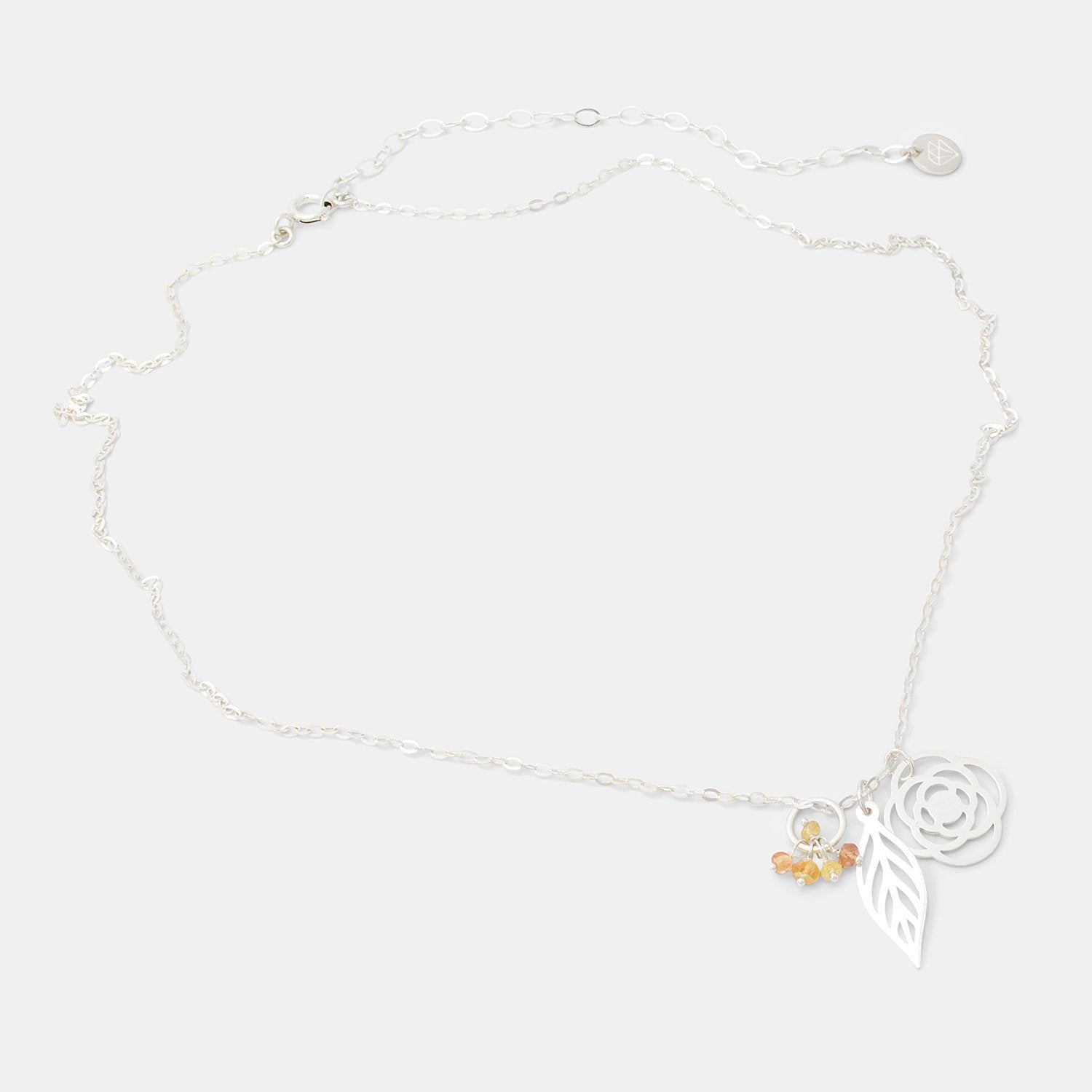 Poppy, leaf & sapphires necklace - Simone Walsh Jewellery Australia