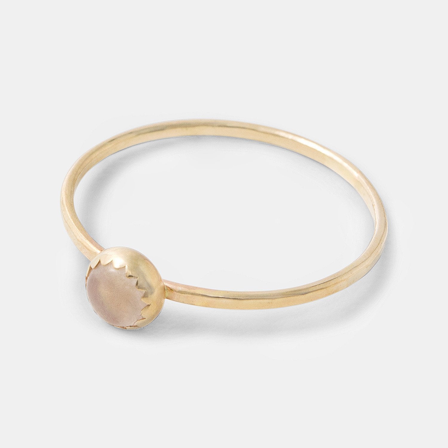 Rose quartz & solid gold stacking ring - Simone Walsh Jewellery Australia