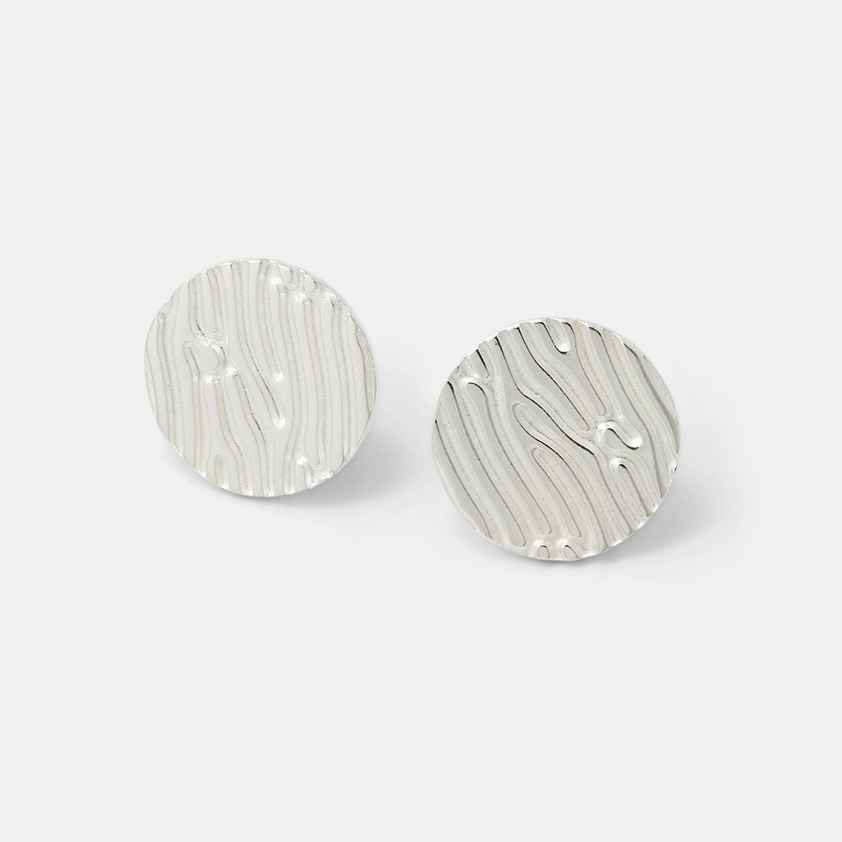 Sand texture silver stud earrings - Simone Walsh Jewellery Australia