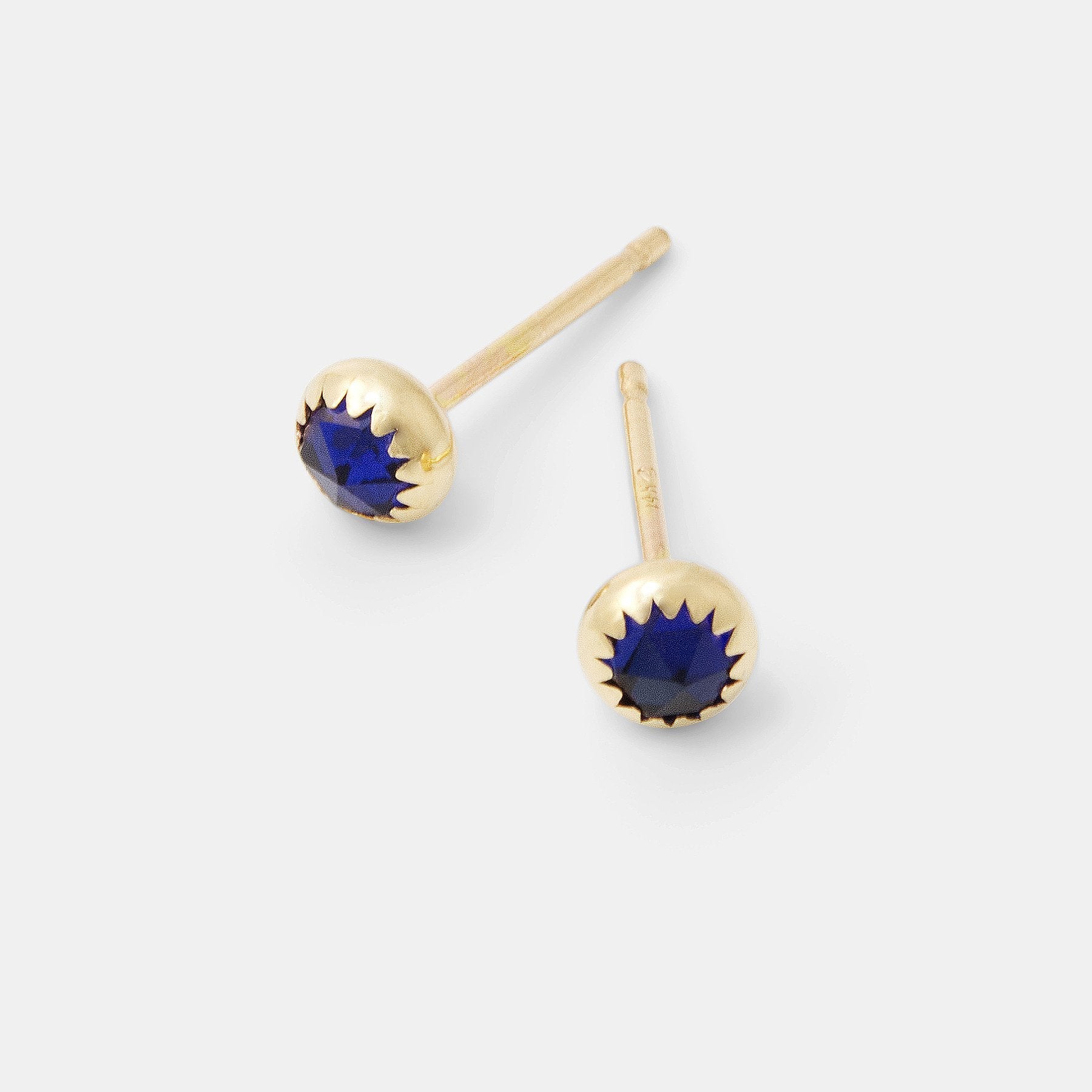 Sapphire & solid gold stud earrings - Simone Walsh Jewellery Australia