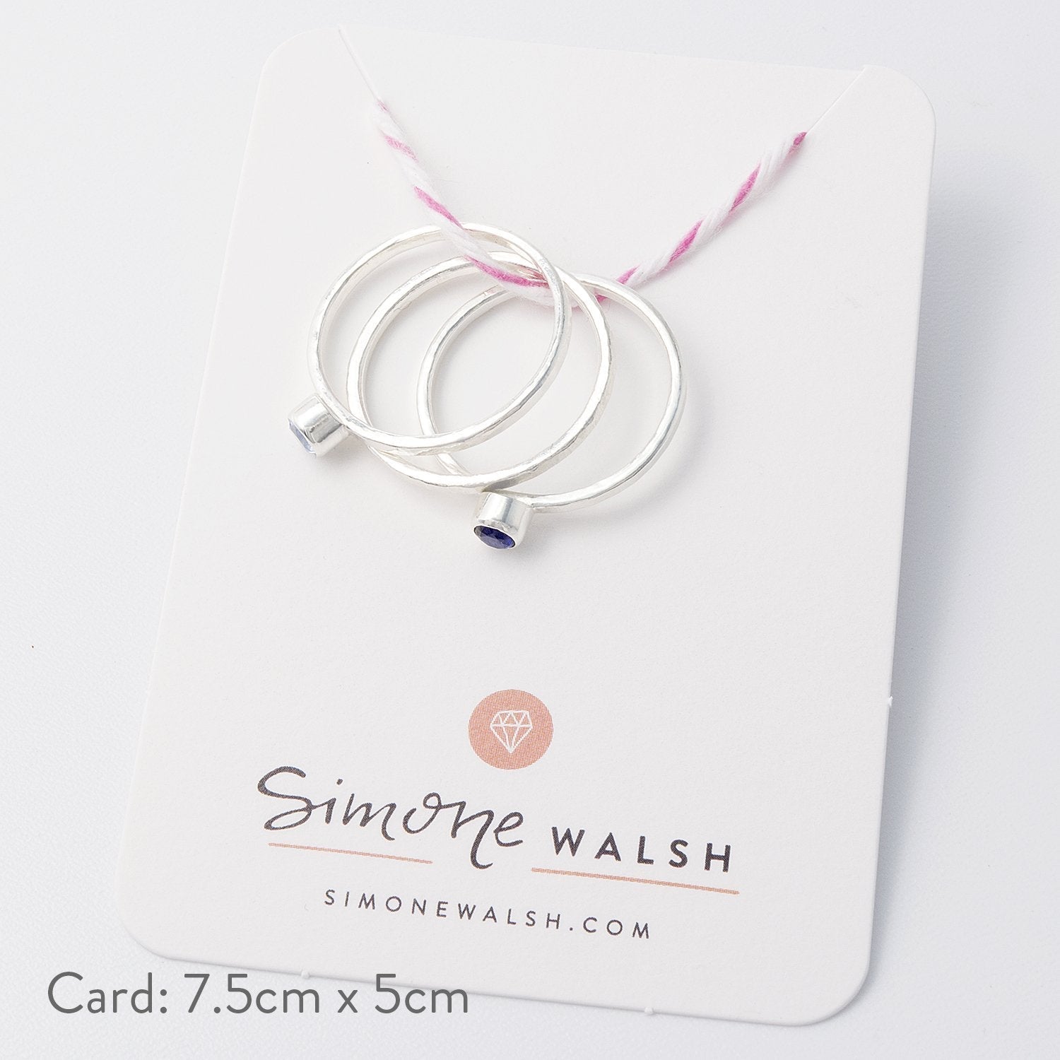Sapphire Sterling Silver Stacking Ring - Simone Walsh Jewellery Australia