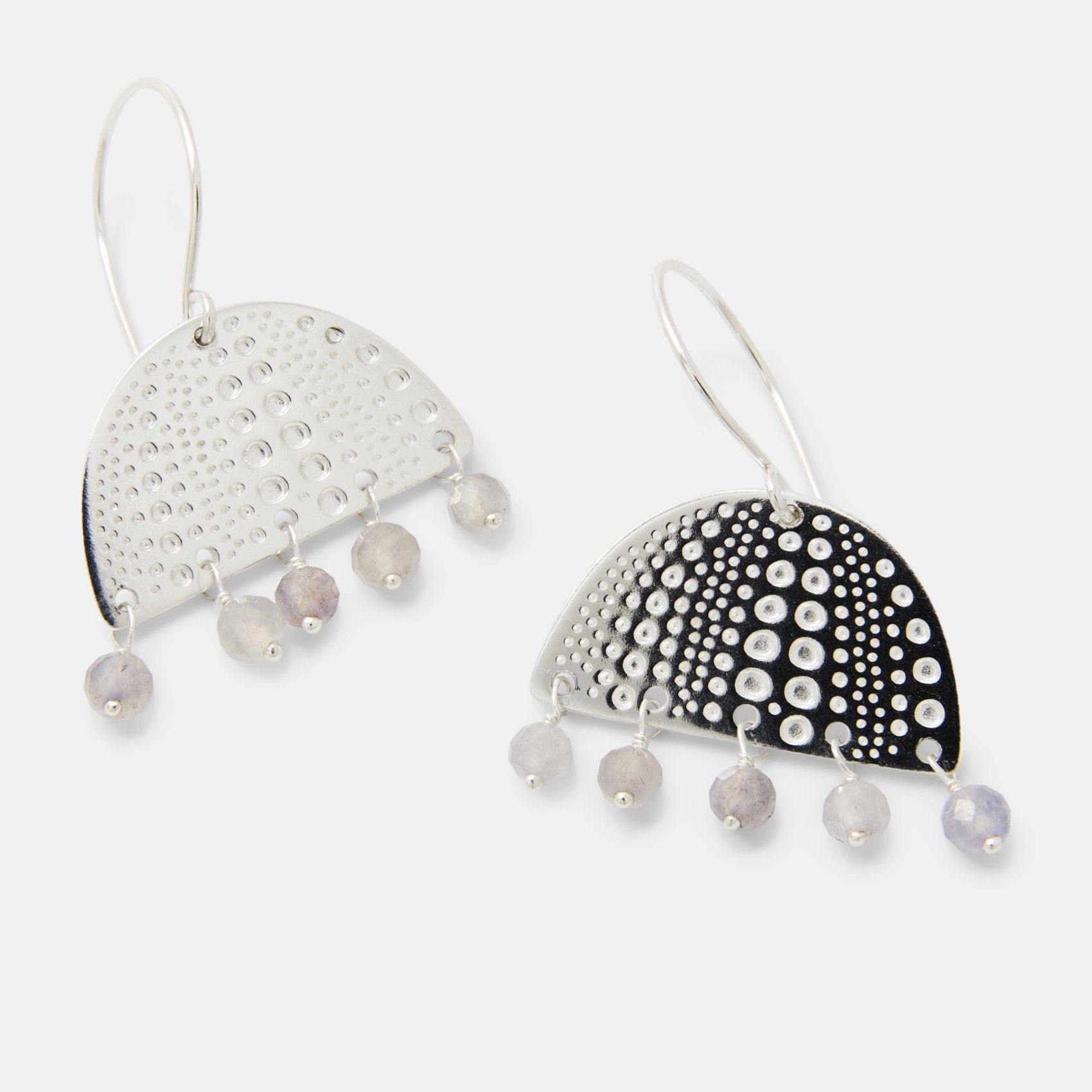 Sea urchin & iolites dangle earrings - Simone Walsh Jewellery Australia