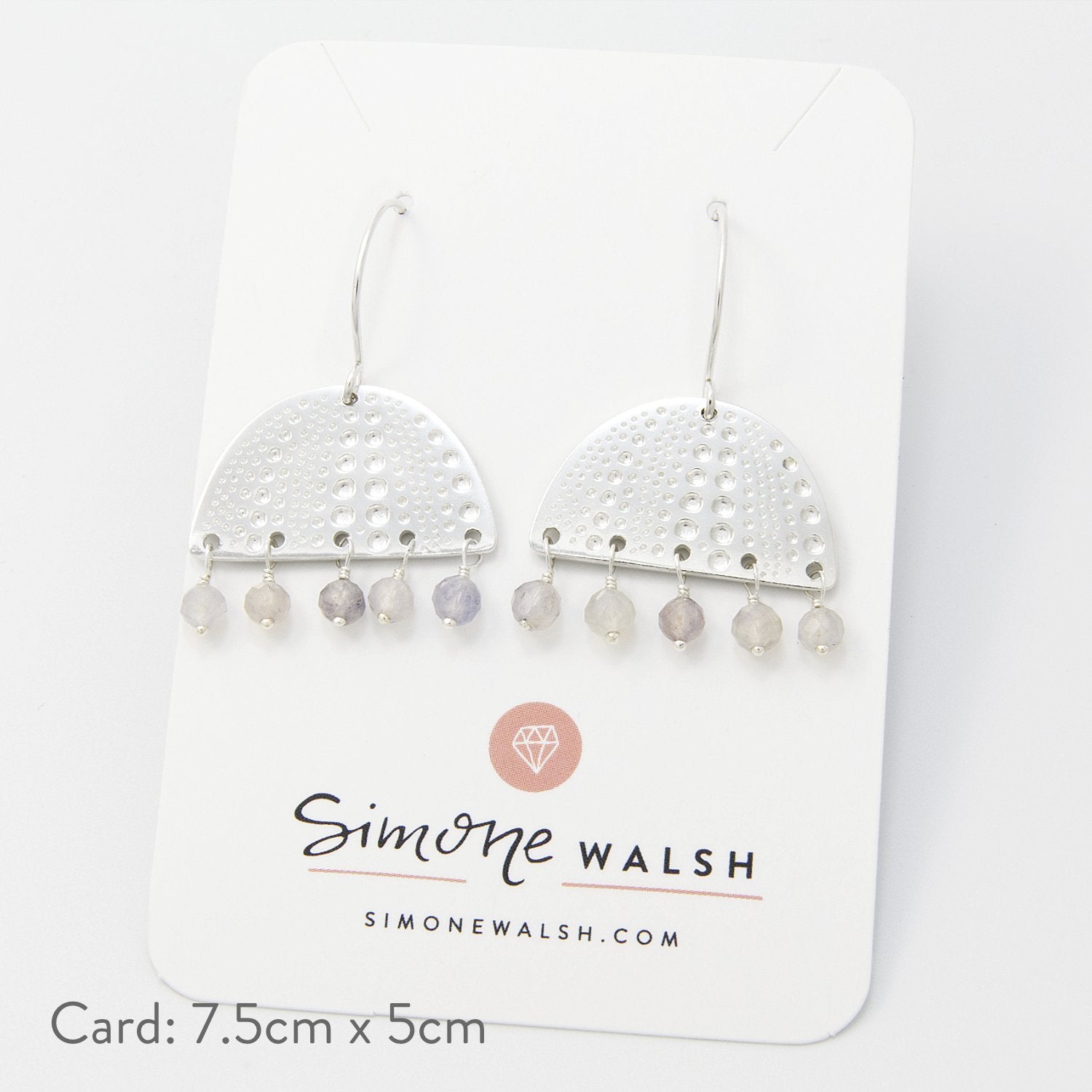 Sea urchin & iolites dangle earrings - Simone Walsh Jewellery Australia