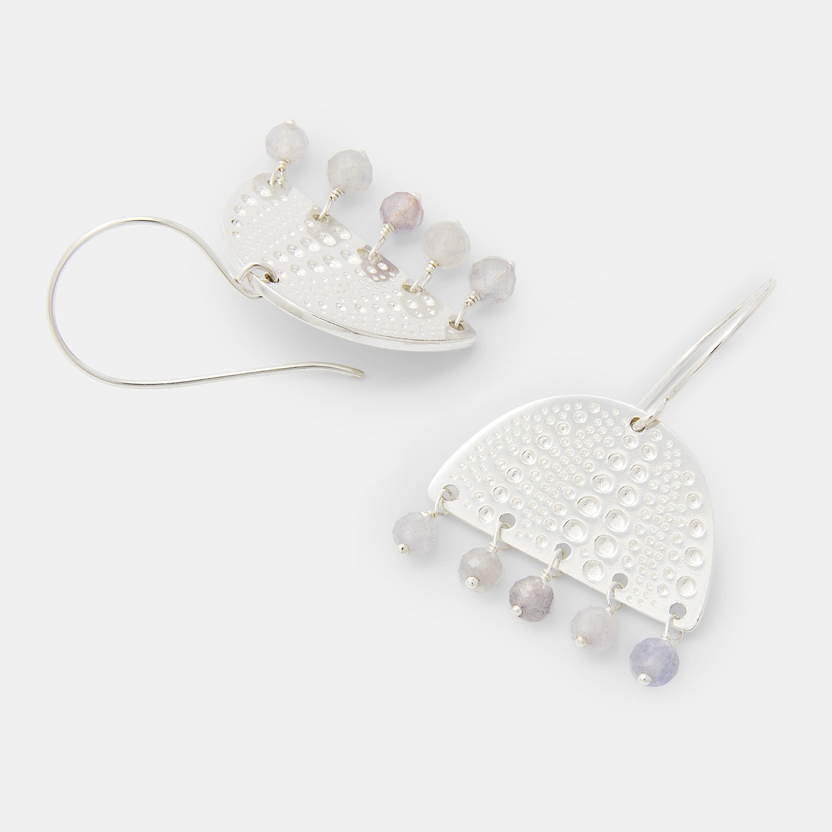 Sea urchin & iolites dangle earrings - Simone Walsh Jewellery Australia