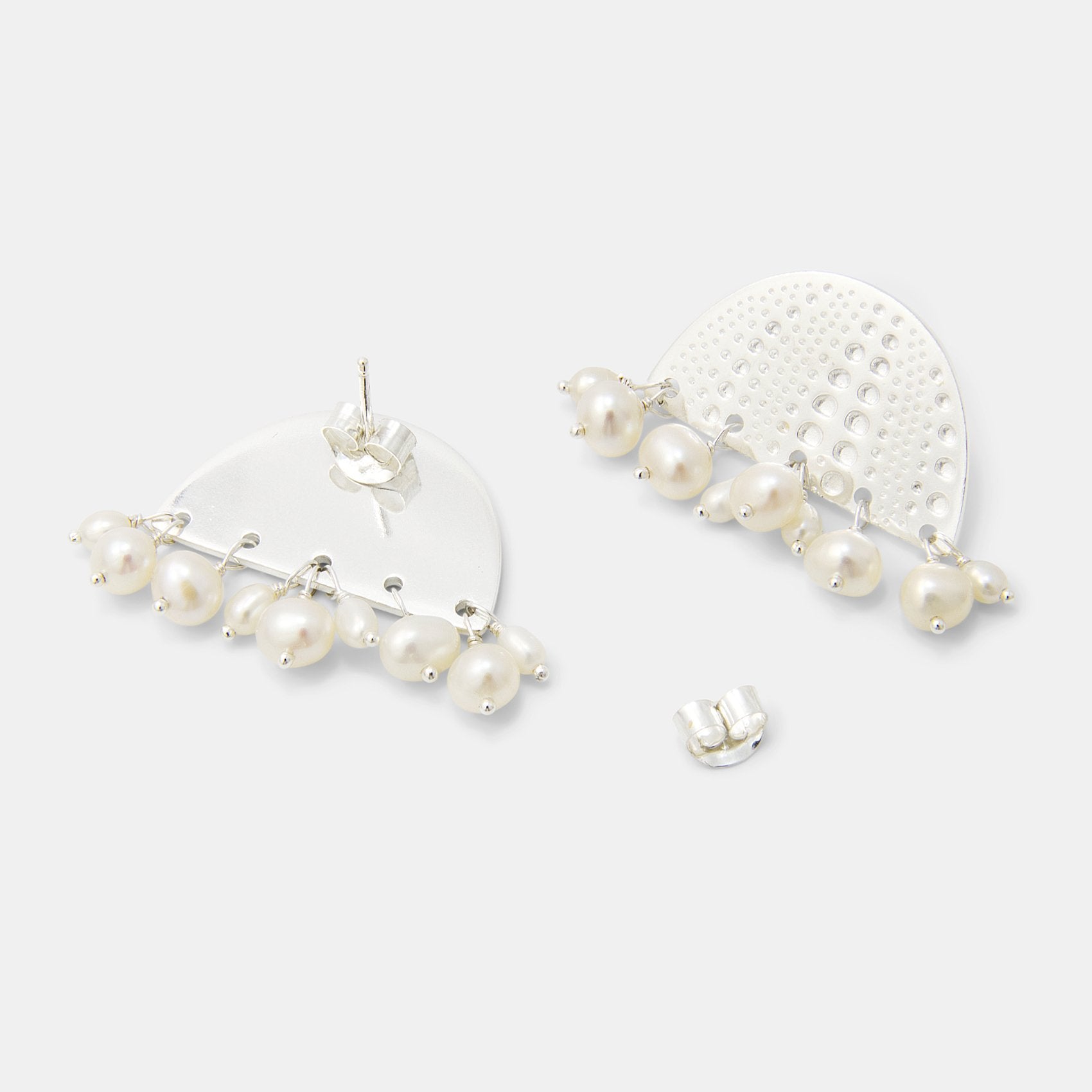 Sea urchin & pearls post earrings - Simone Walsh Jewellery Australia